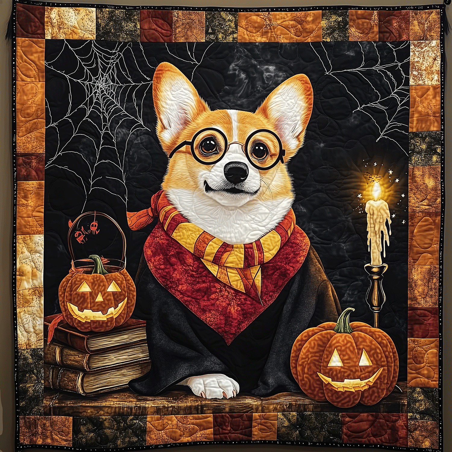 Corgi Bewitching Tale Quilted Blanket Best Christmas Gifts For Dog Lovers
