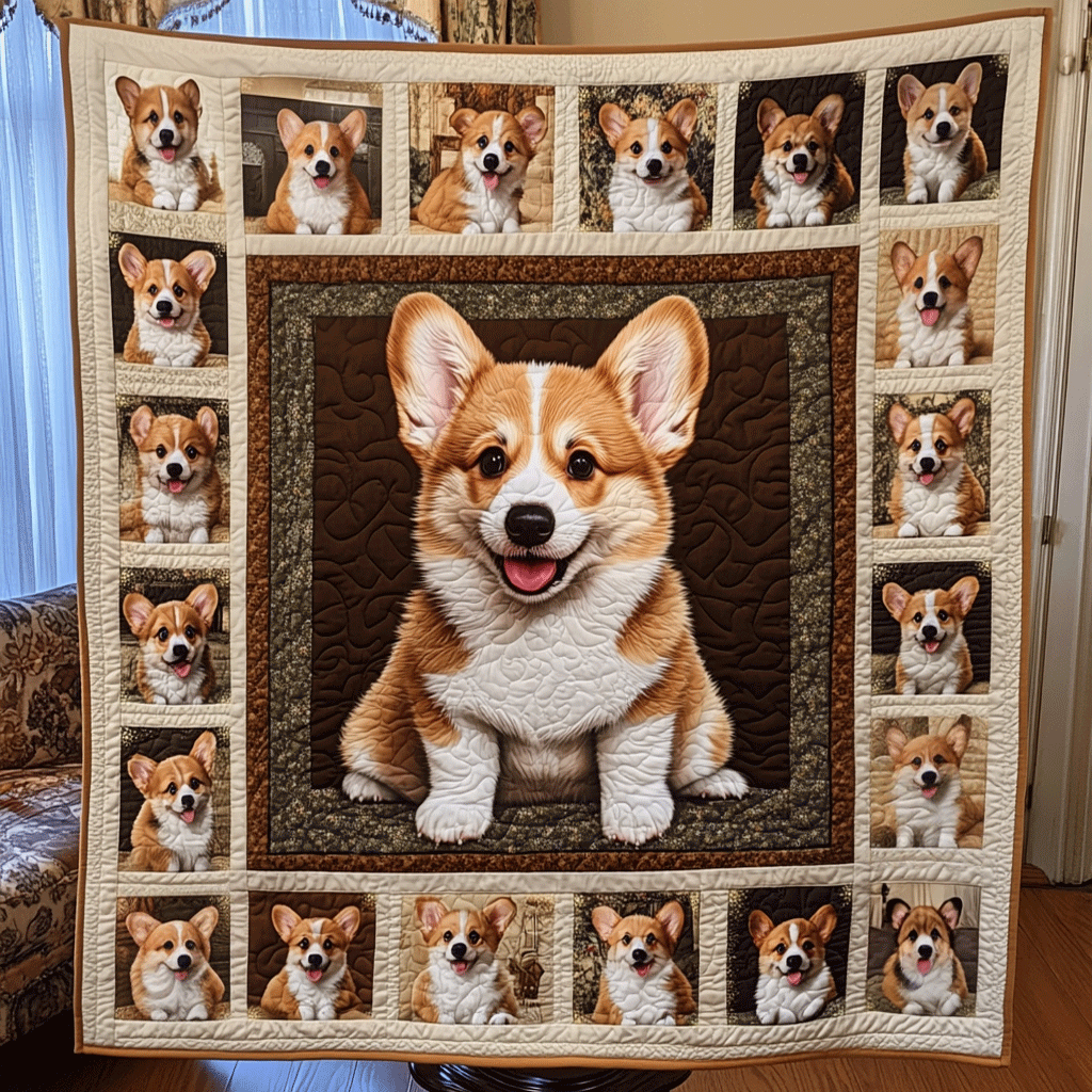 Corgi Bliss Quilted Blanket Great Dog Christmas Gifts