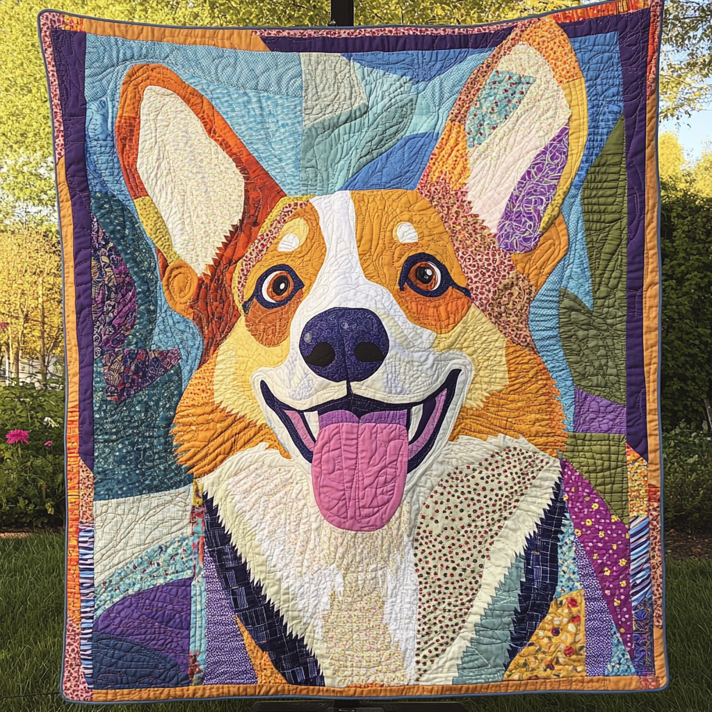 Corgi Blossom Delight Quilted Blanket Great Dog Christmas Gifts