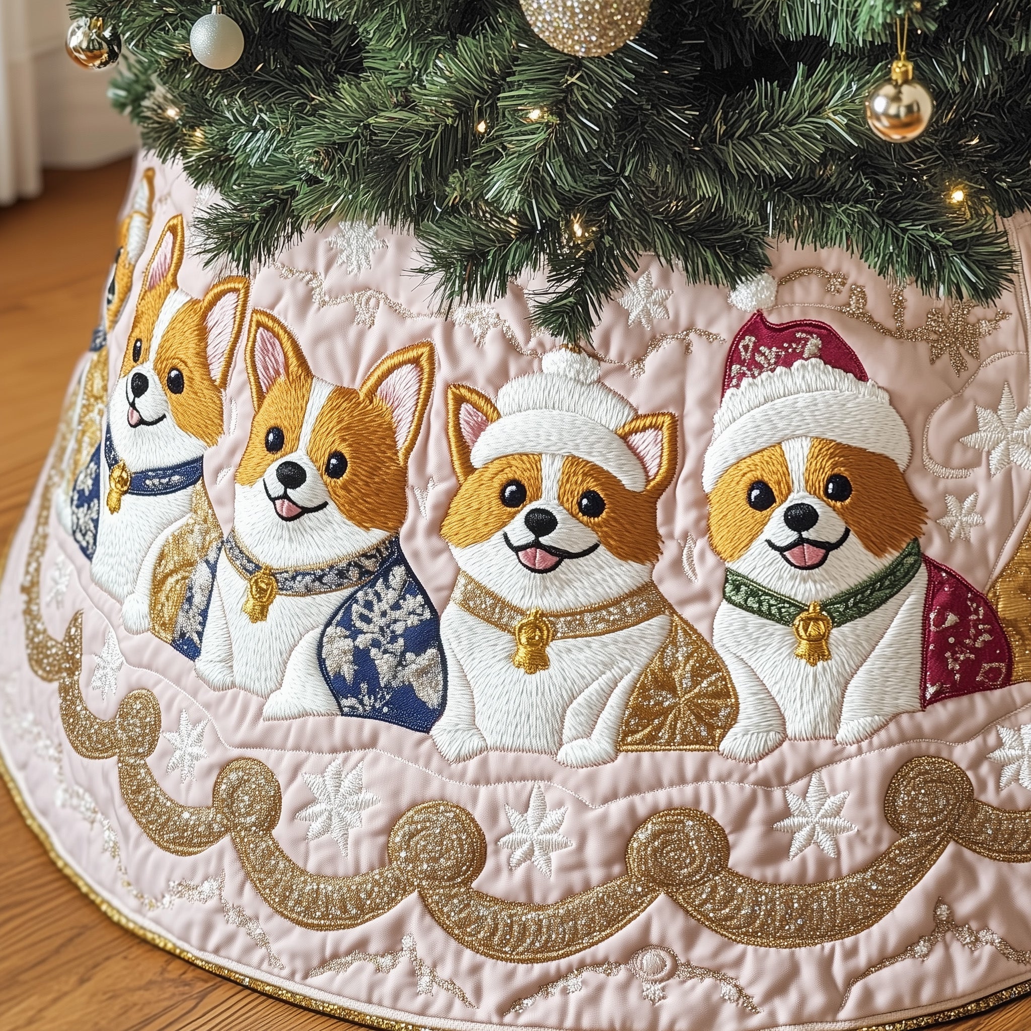 Corgi Charm Quilted Tree Skirt Charming Tree Skirt Gift Idea