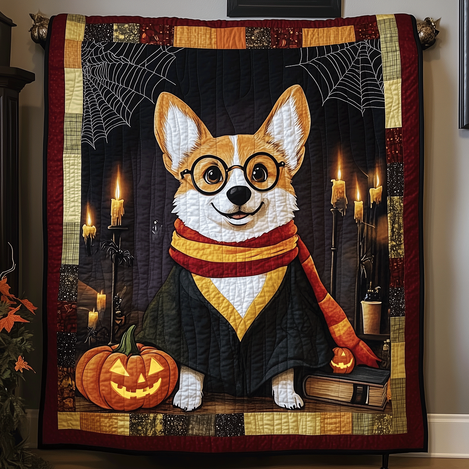 Corgi Coven Quilted Blanket Great Dog Christmas Gifts