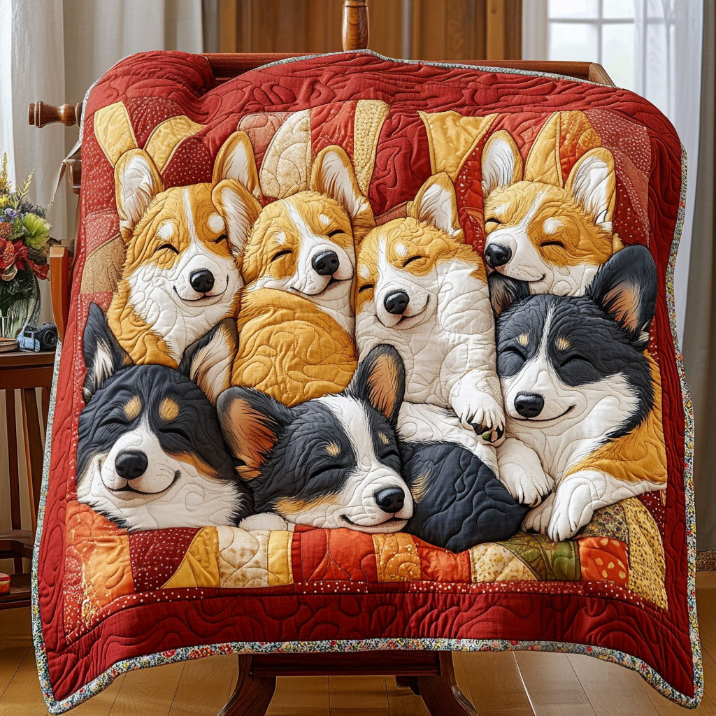 Corgi Cuddle Squad Quilted Blanket Great Dog Christmas Gifts