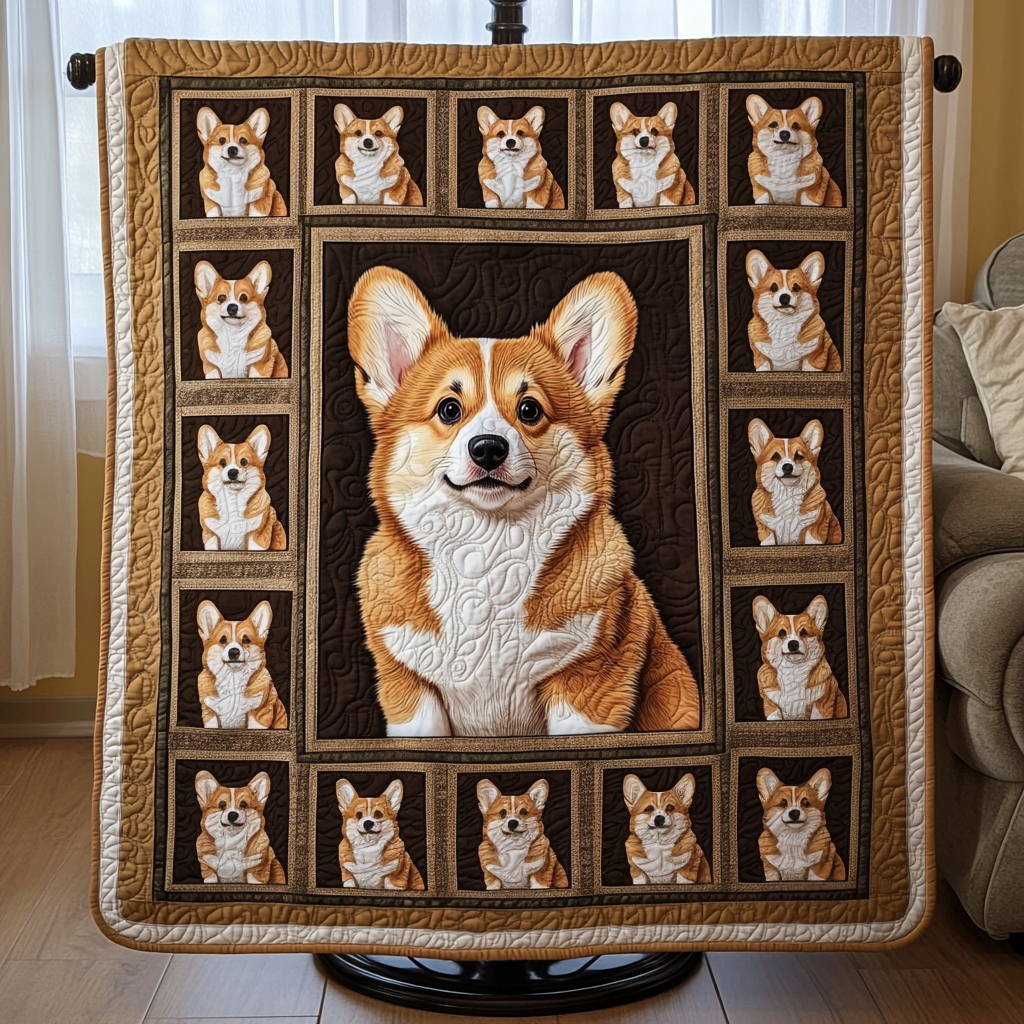 Corgi Delight Quilted Blanket Great Dog Christmas Gifts