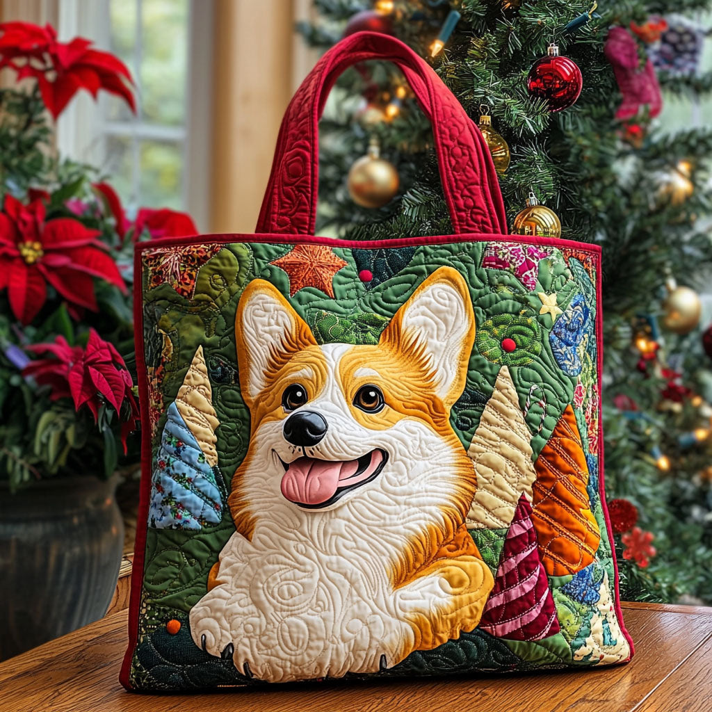 Corgi Delight Quilted Tote Bag Gifts For Dog Lovers For Him Her