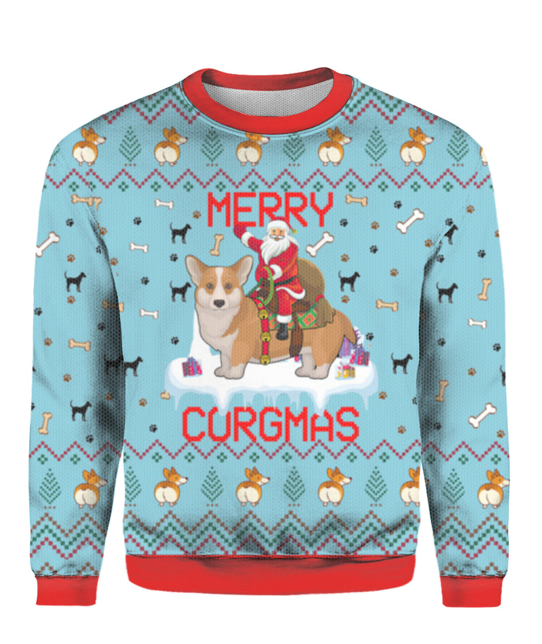 Corgi Dog Merry Cormas Ugly Christmas Sweater Funny Santa Pullover Xmas Corgi Lover Gifts