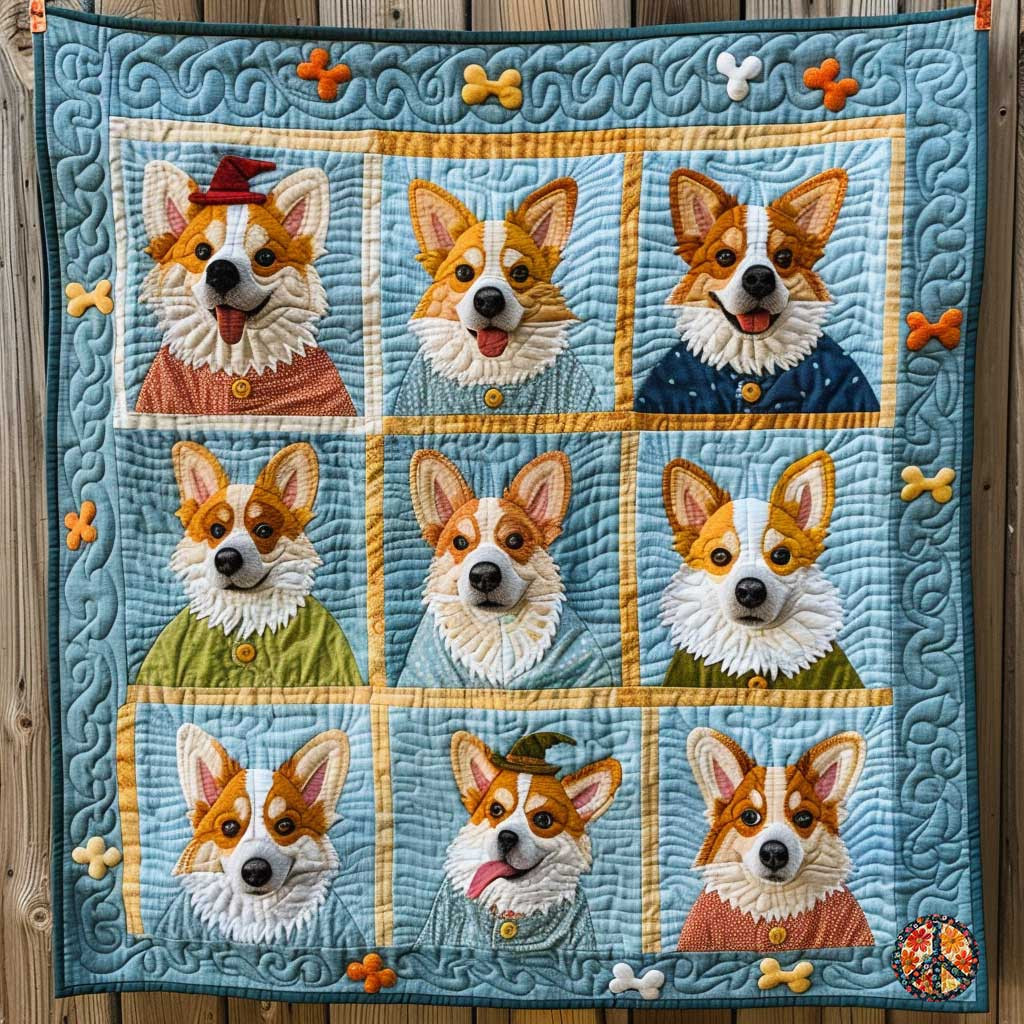 Corgi Fancy Friends Holiday Christmas Quilt Blanket Womens Christmas Gift Ideas