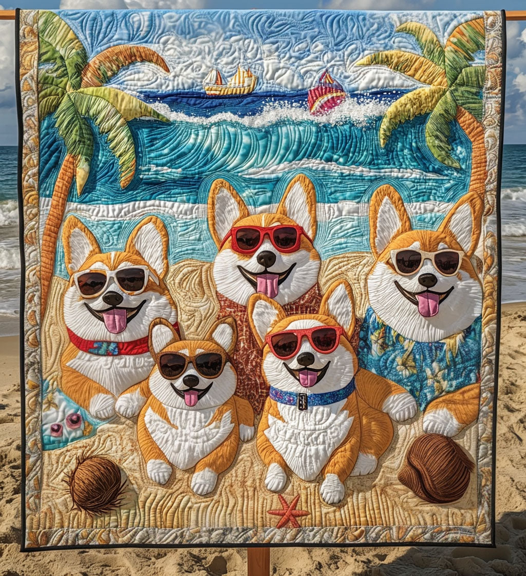 Corgi Fantasy Quilted Blanket Great Dog Christmas Gifts