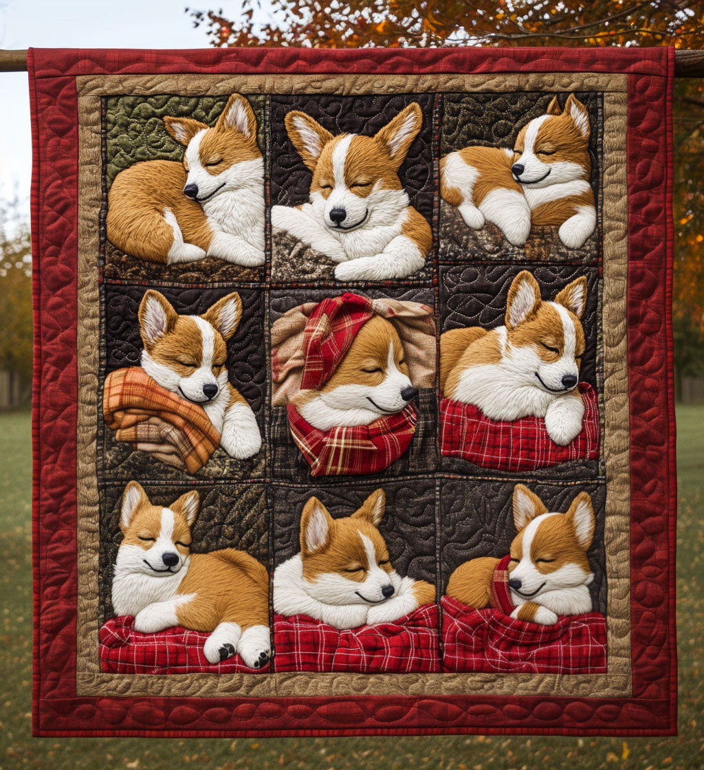 Corgi Joyride Quilted Blanket Best Christmas Gifts For Dog Lovers