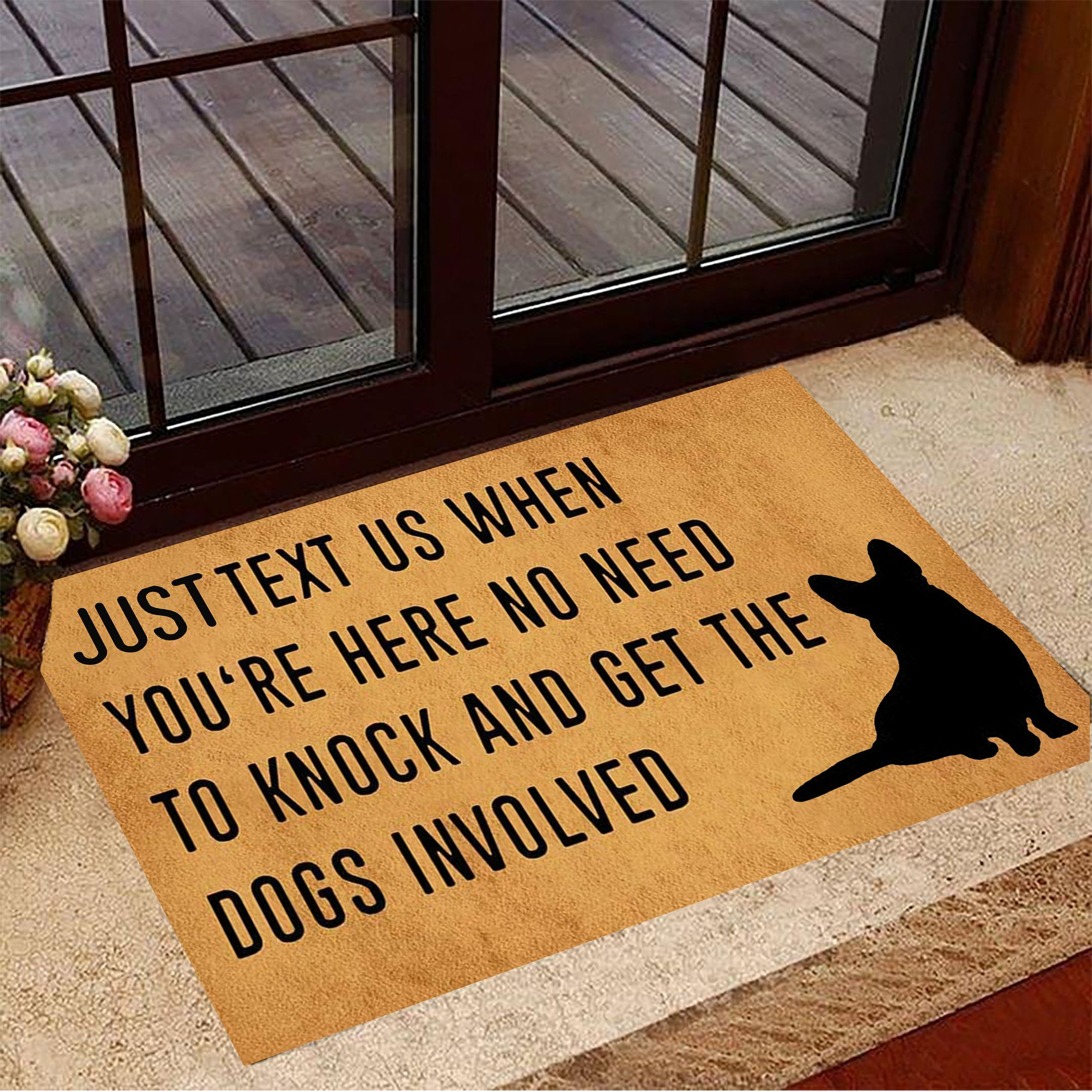 Corgi Just Text Us When You're Here Doormat Funny Dog Doormat Gift For Corgi Lovers Dog Owner