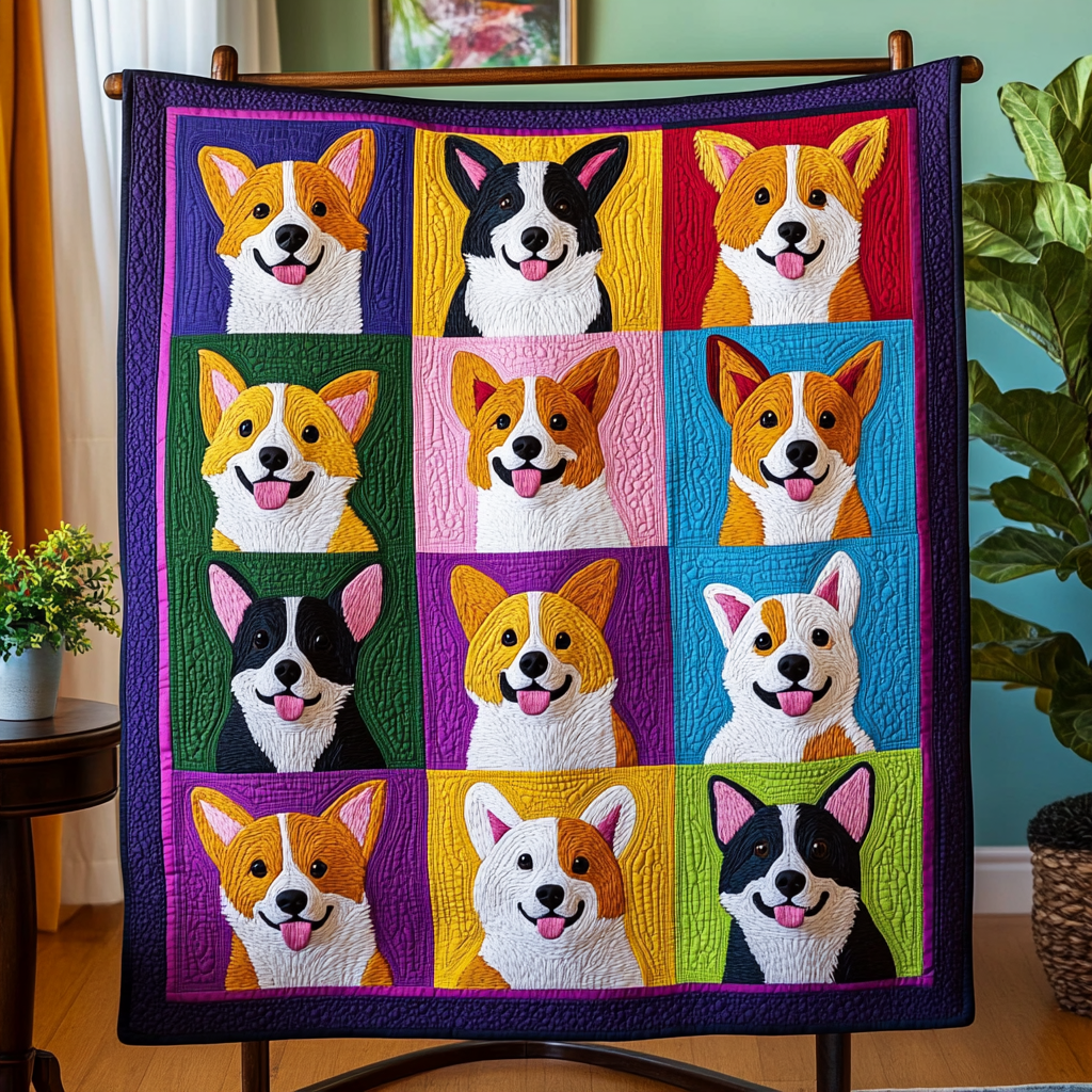 Corgi Love Quilted Blanket Great Dog Christmas Gifts