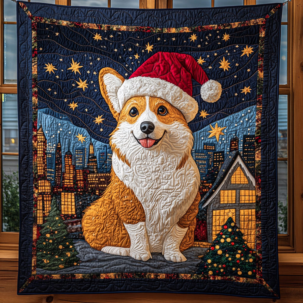 Corgi Magic Quilted Blanket King Blanket Unique Christmas Gifts