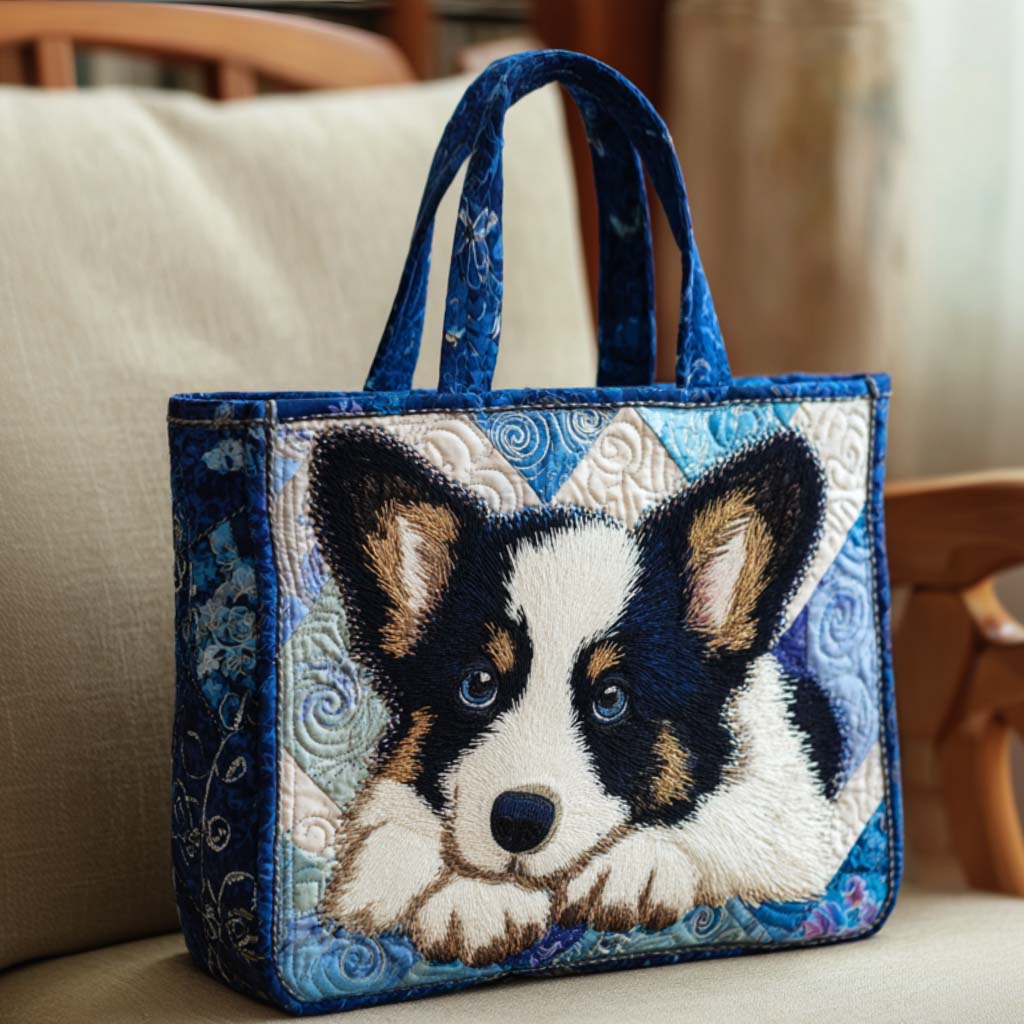 Corgi Meadow Run Quilted Tote Bag Beach Gifts For Men