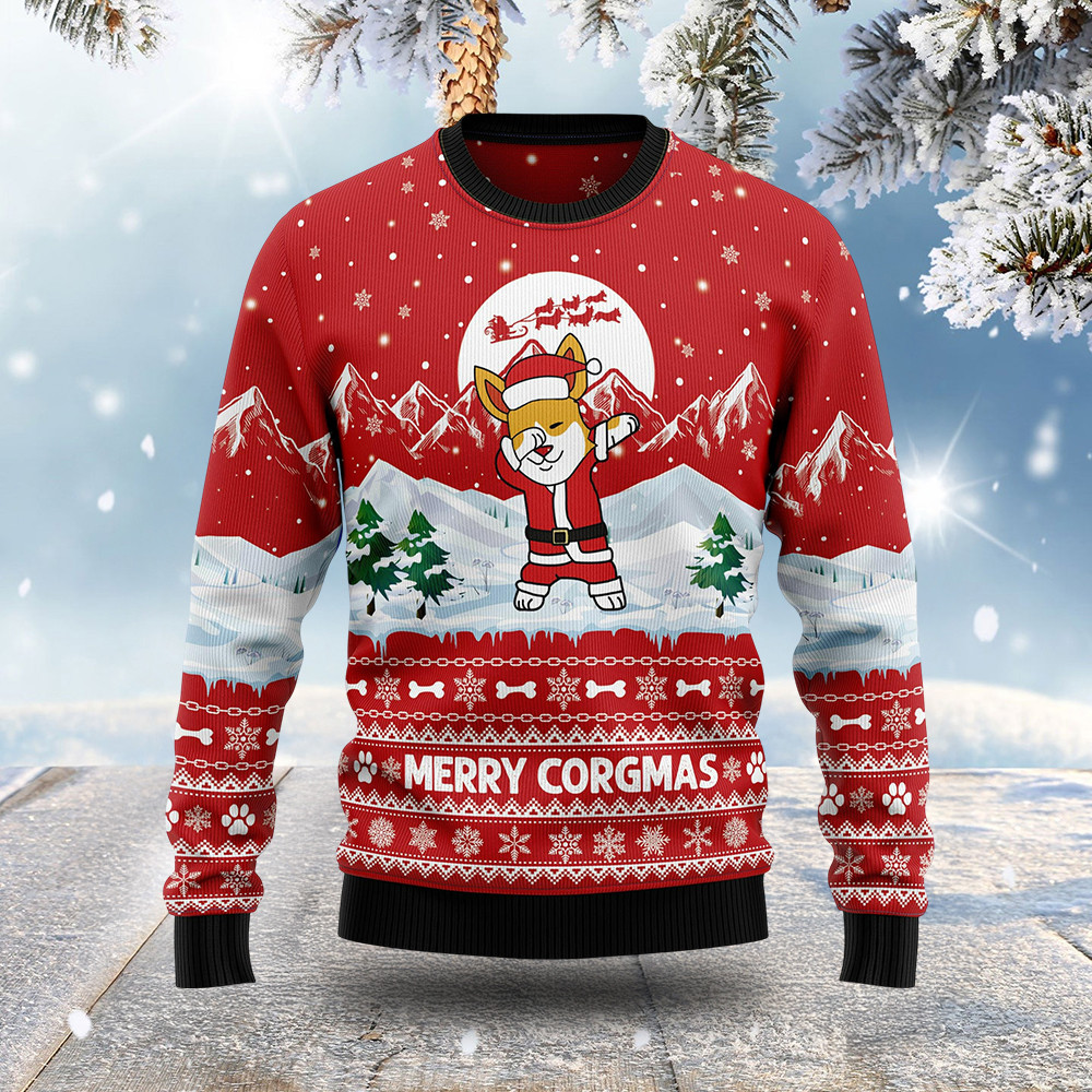Corgi Merry Christmas Ugly Sweater Holiday Apparel Unique Gifts For Dog Lovers