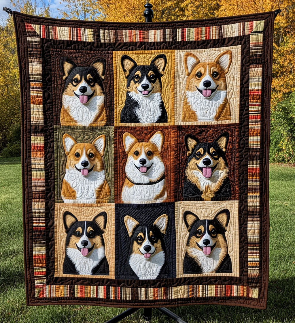 Corgi Paws and Dreams Quilted Blanket Great Dog Christmas Gifts