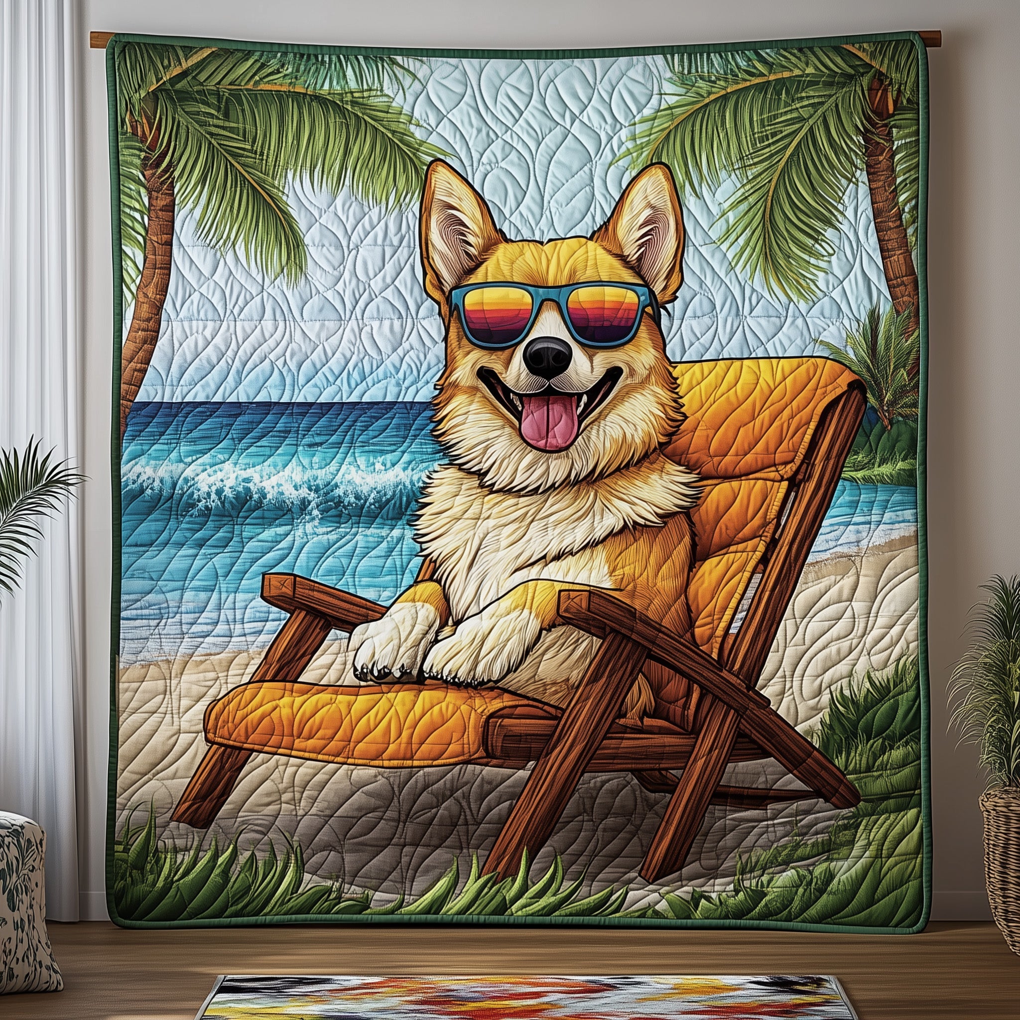 Corgi Quilted Blanket Merchandise Throw Blanket Dog Themed Gifts Christmas