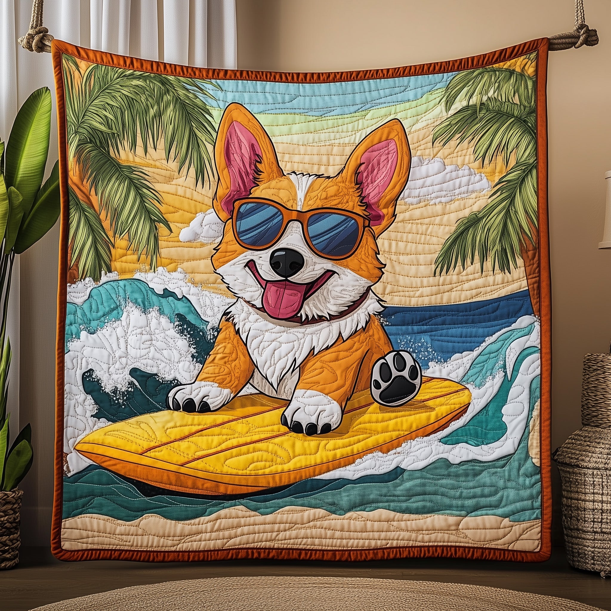 Corgi Quilted Blanket Merchandise Throw BlanketDog Lovers Birthday Presents
