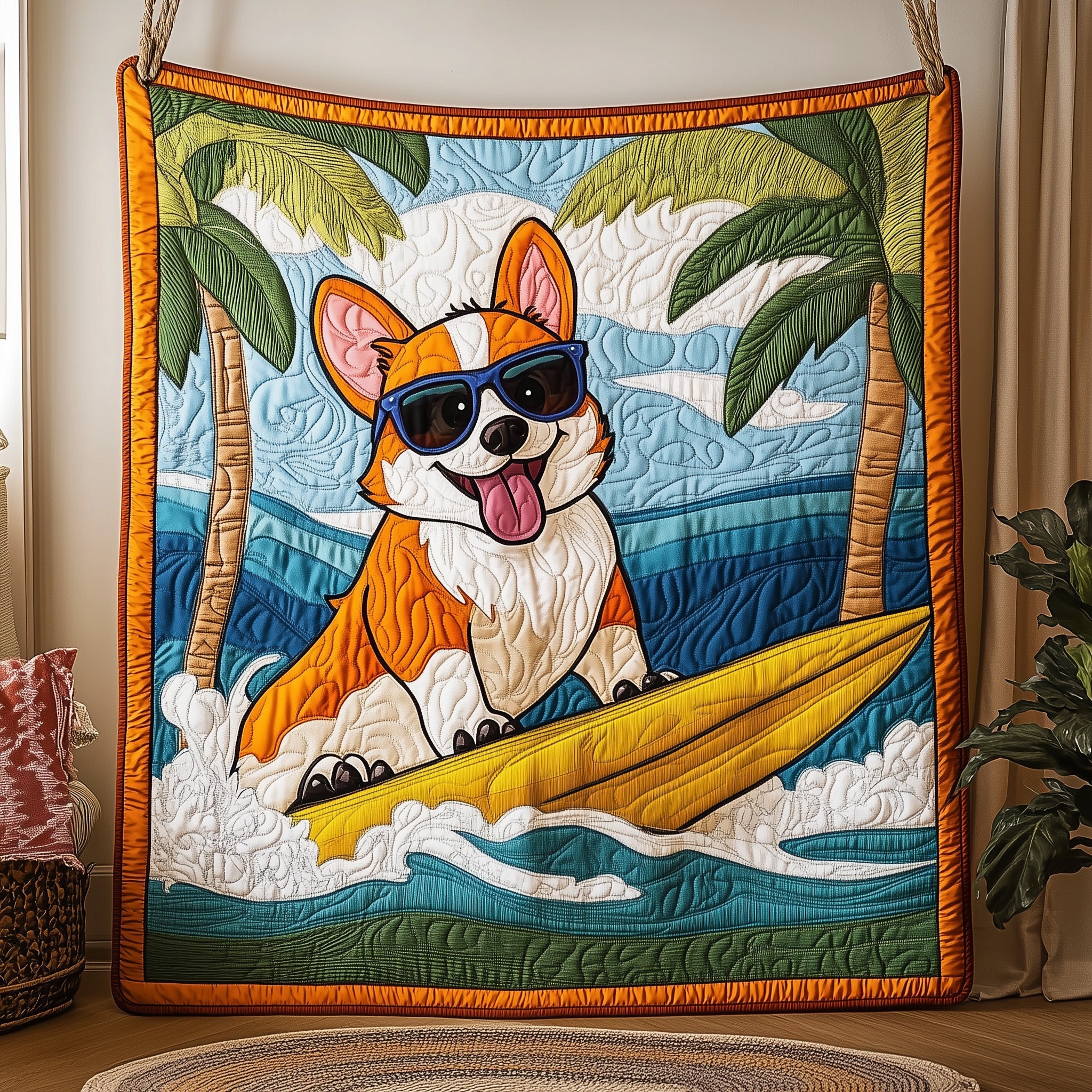 Corgi Quilted Blanket Merchandise Throw BlanketGifts For Dog Mom Mother's Day Ideas