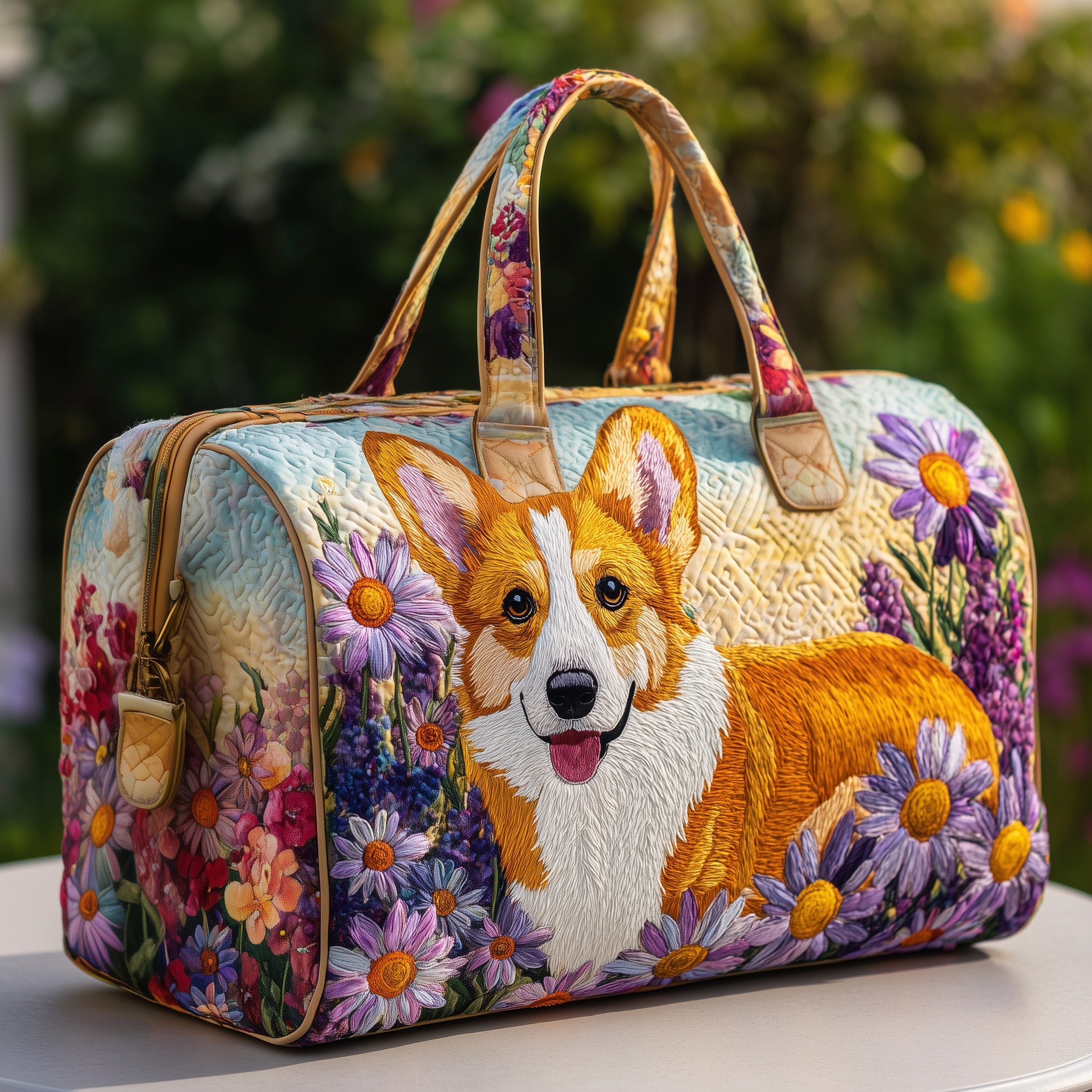 Corgi Quilted Duffle Bag Anniversary Gift Idea