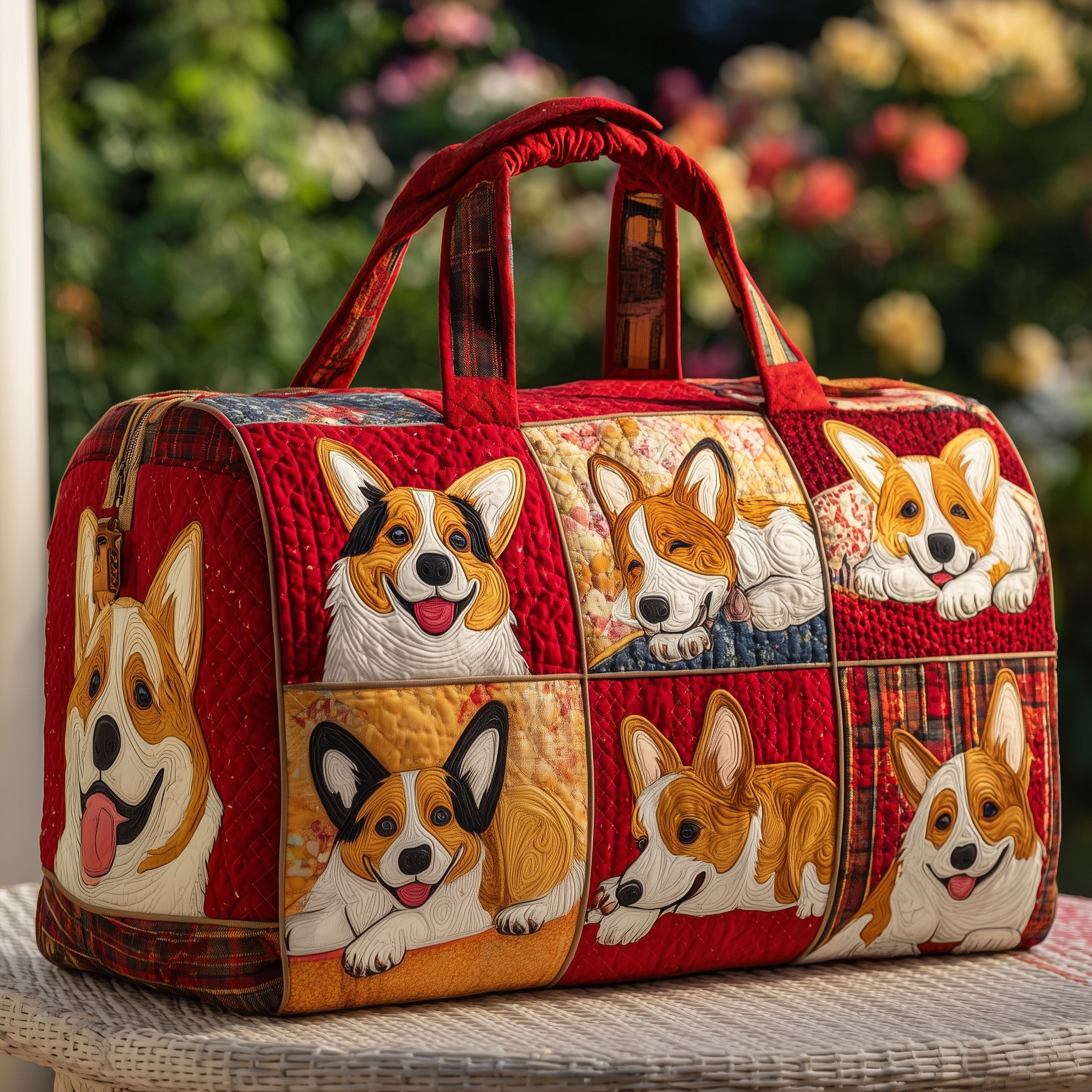 Corgi Quilted Duffle Bag Everyday Gift Idea