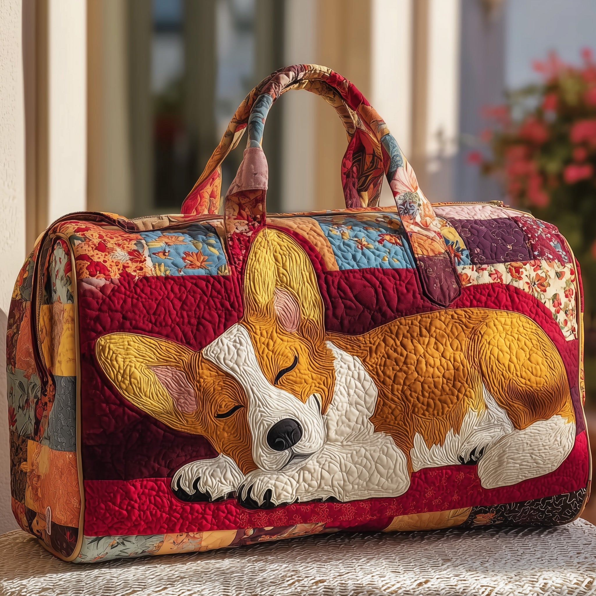 Corgi Quilted Duffle Bag Gift For Dad