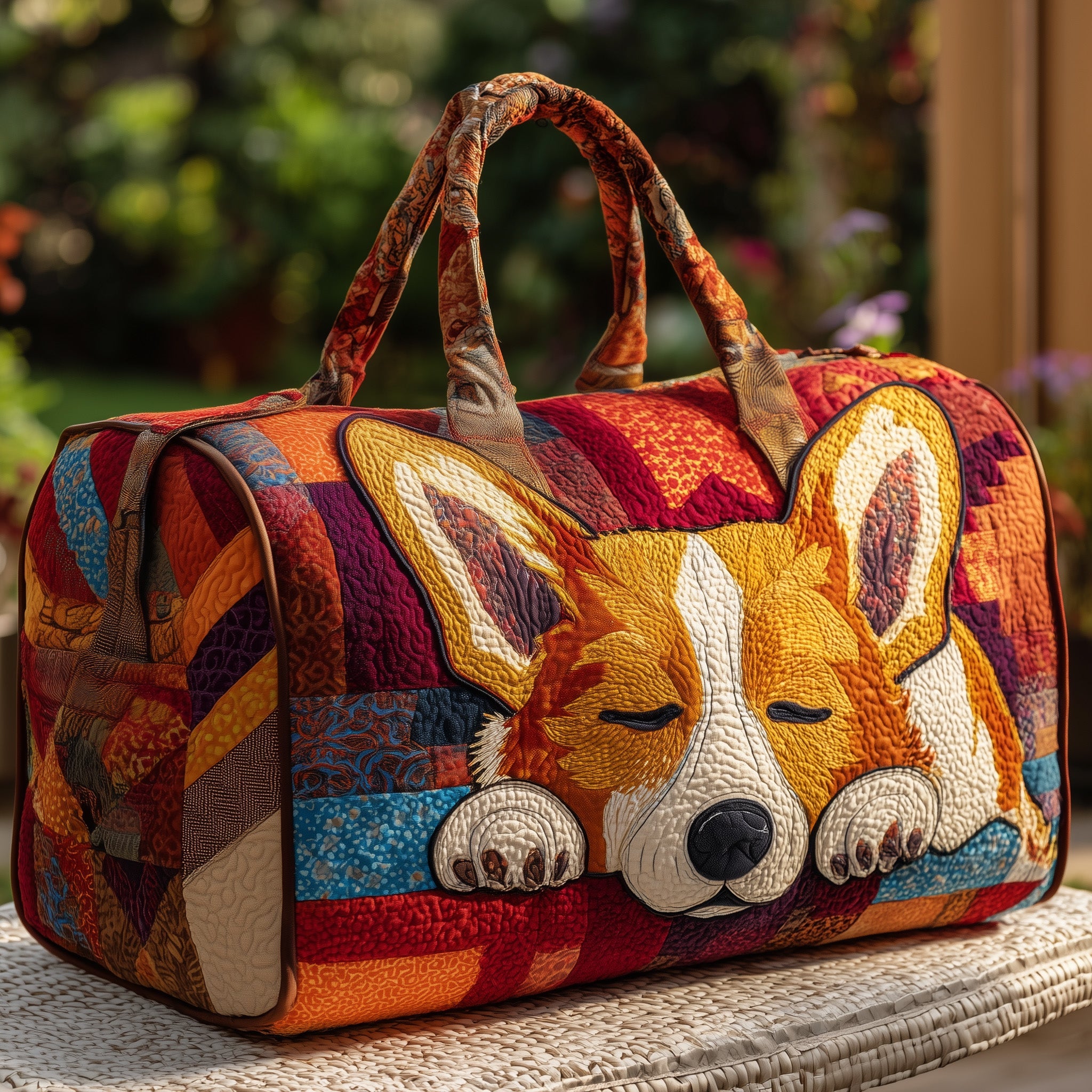 Corgi Quilted Duffle Bag Gift For Her