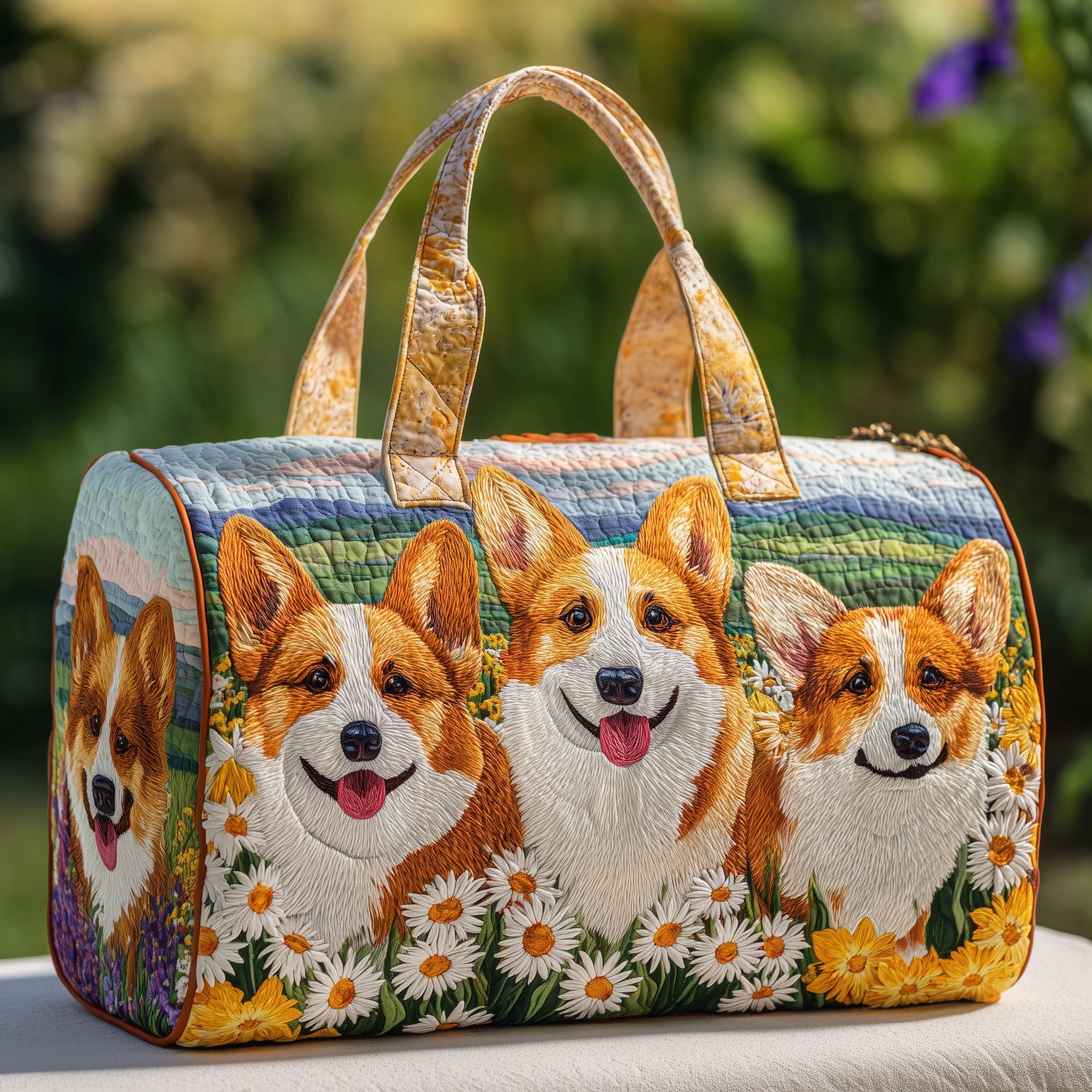 Corgi Quilted Duffle Bag Gift For Kids