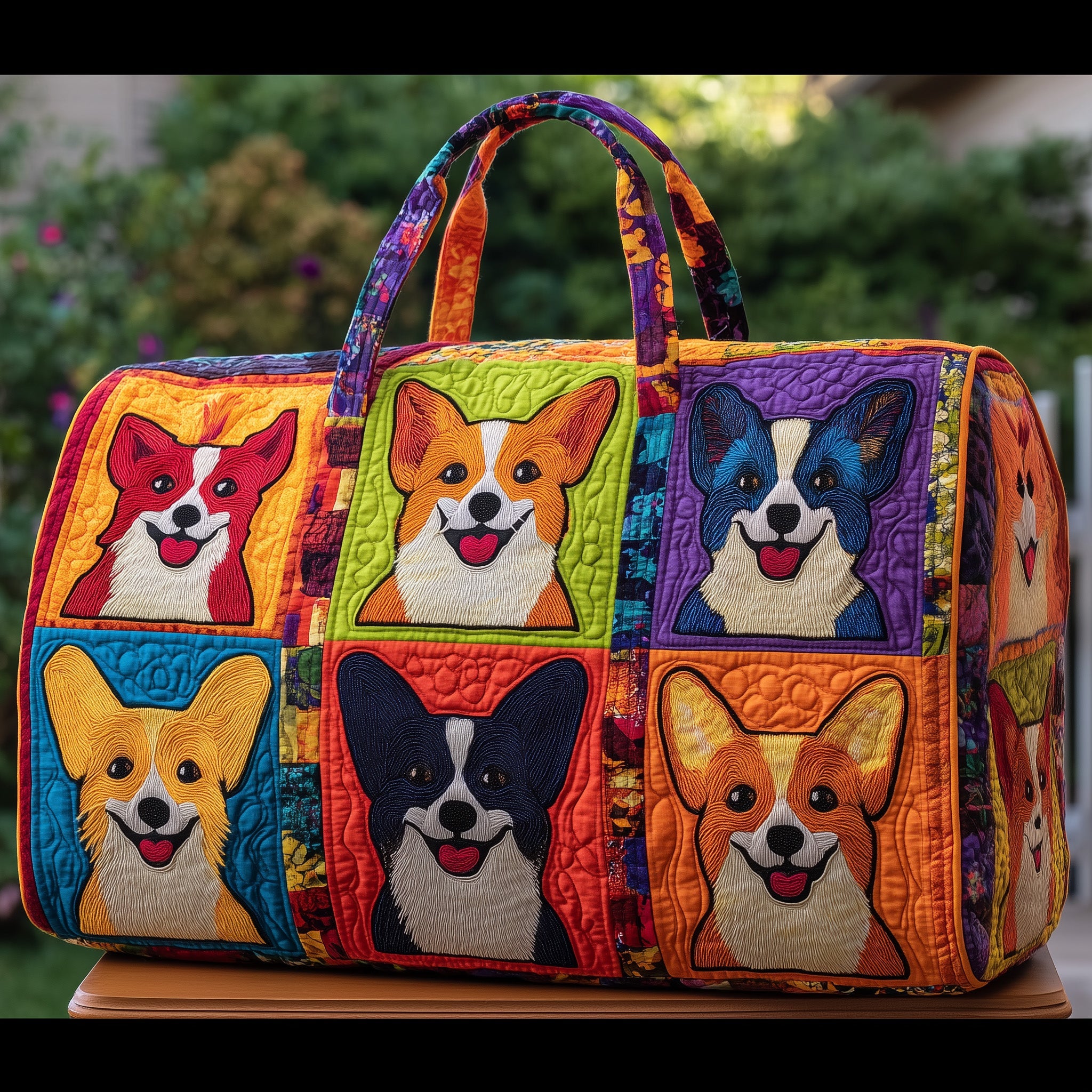 Corgi Quilted Duffle Bag Gift For Mom