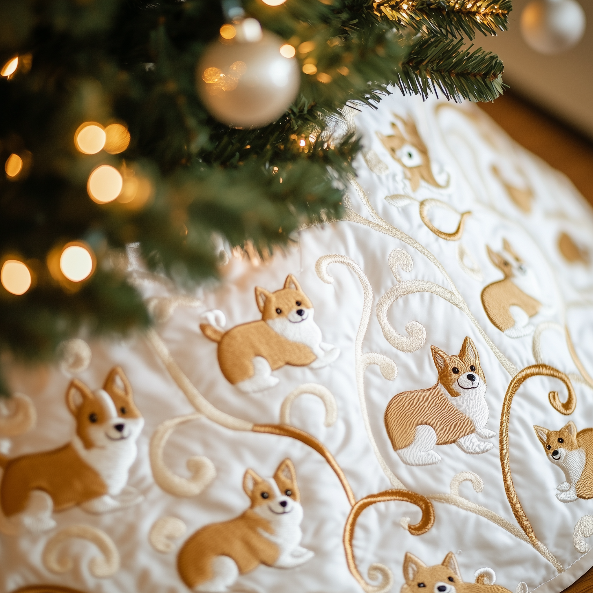 Corgi Quilted Tree Skirt Perfect Home For Christmas Tree Merch