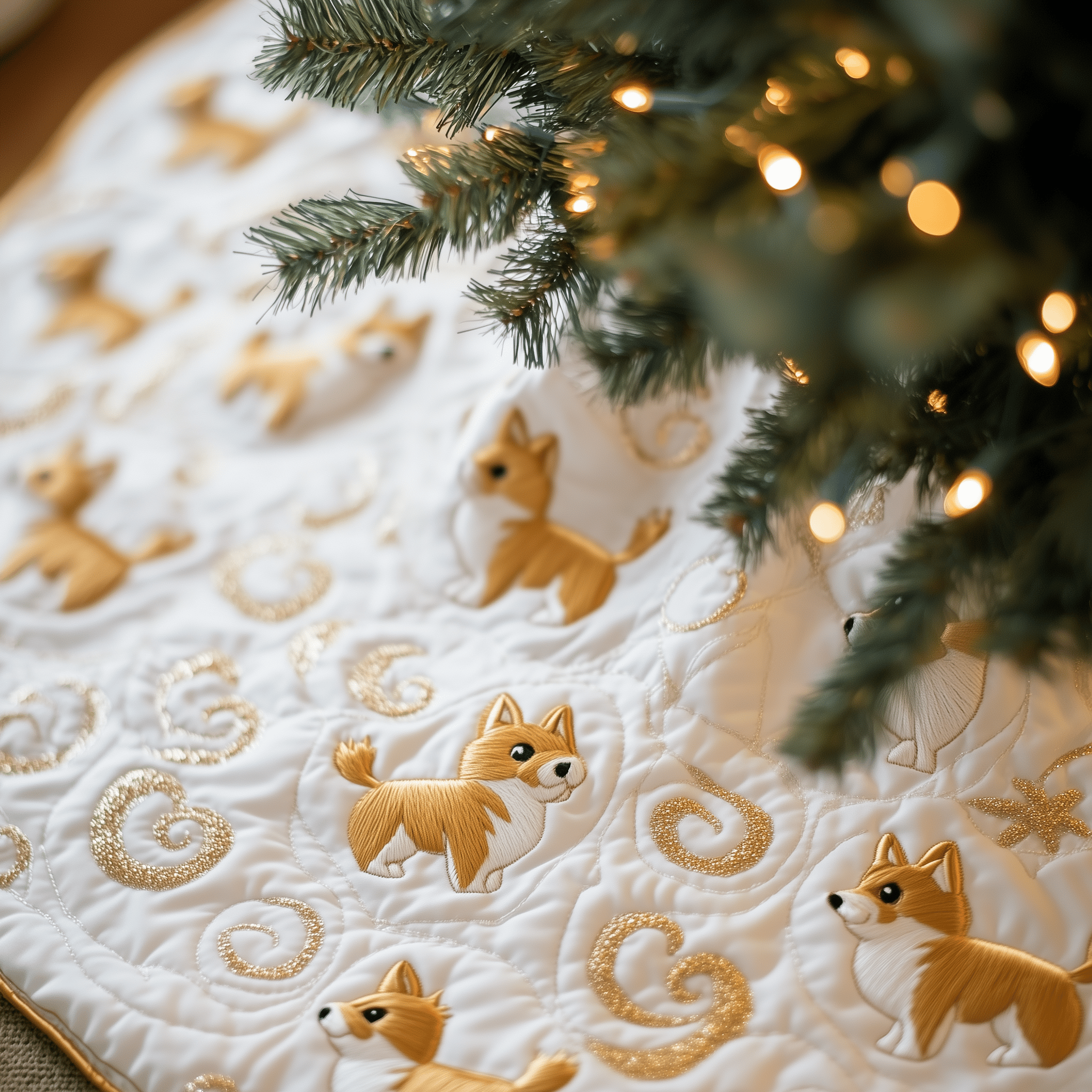 Corgi Quilted Tree Skirt X Mas Tree Skirt Christmas Presents For My Wife