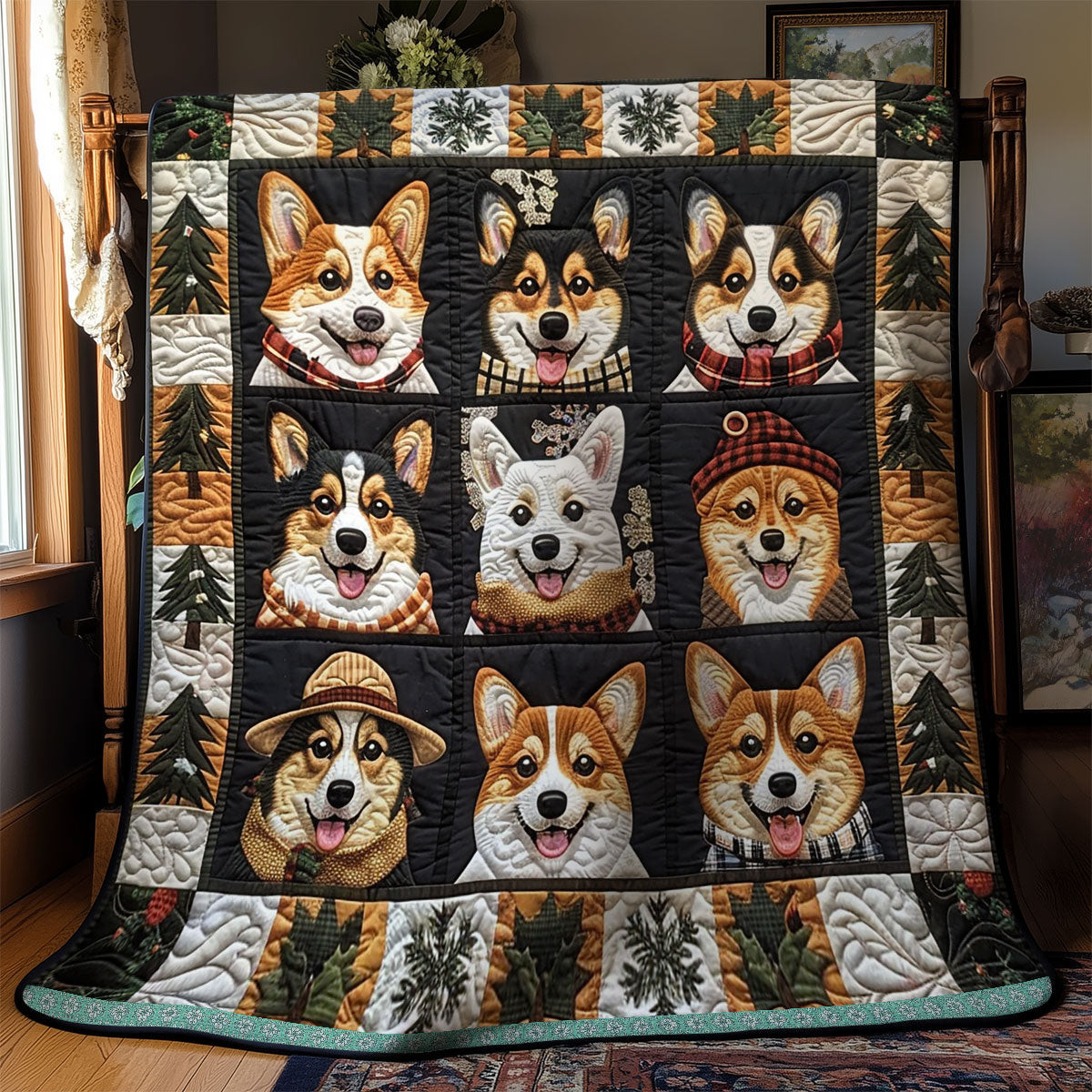 Corgi Smile Quilt Blanket Best Throw Blanket Awesome Mother's Day Gifts 2025