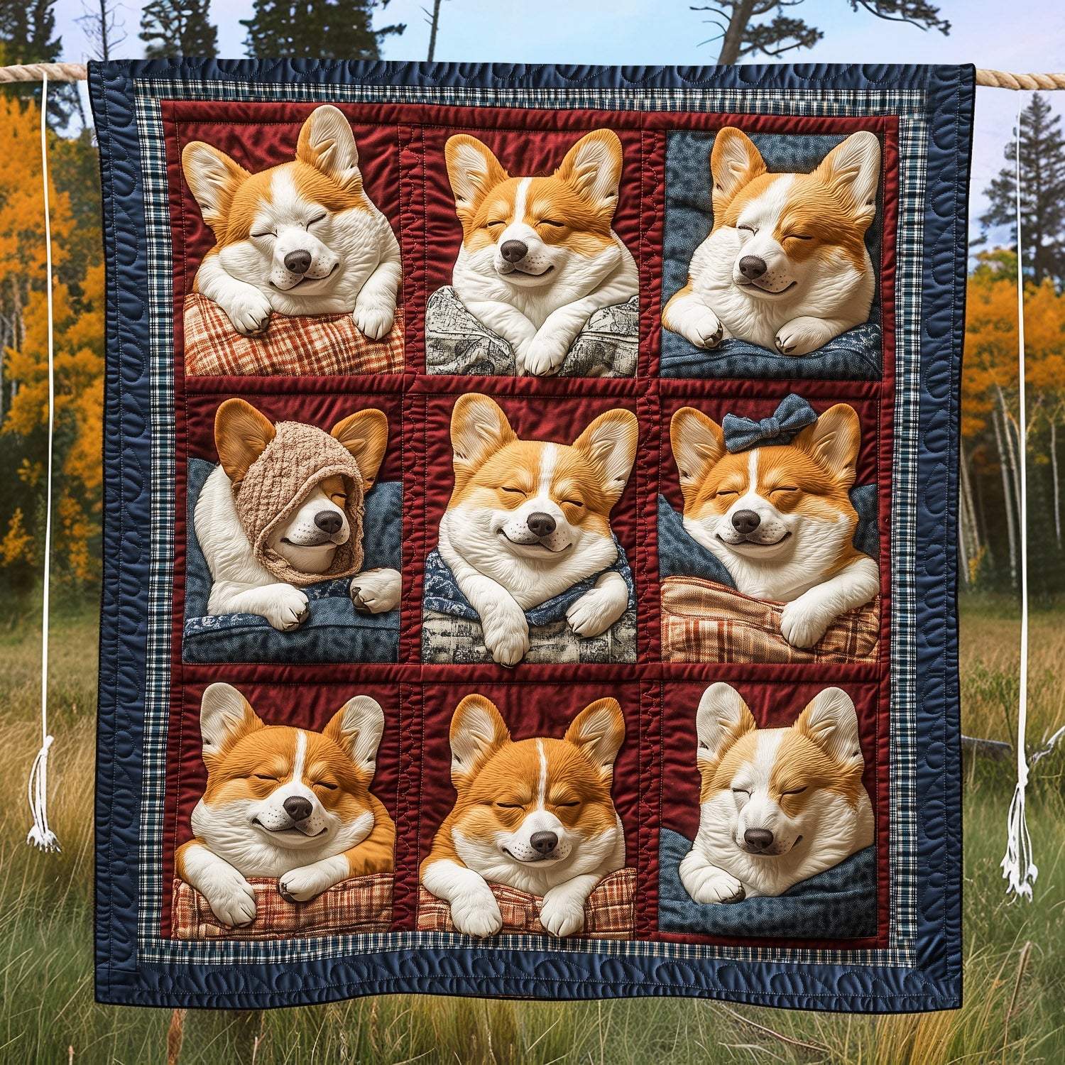 Corgi Smiles Quilted Blanket Great Dog Christmas Gifts