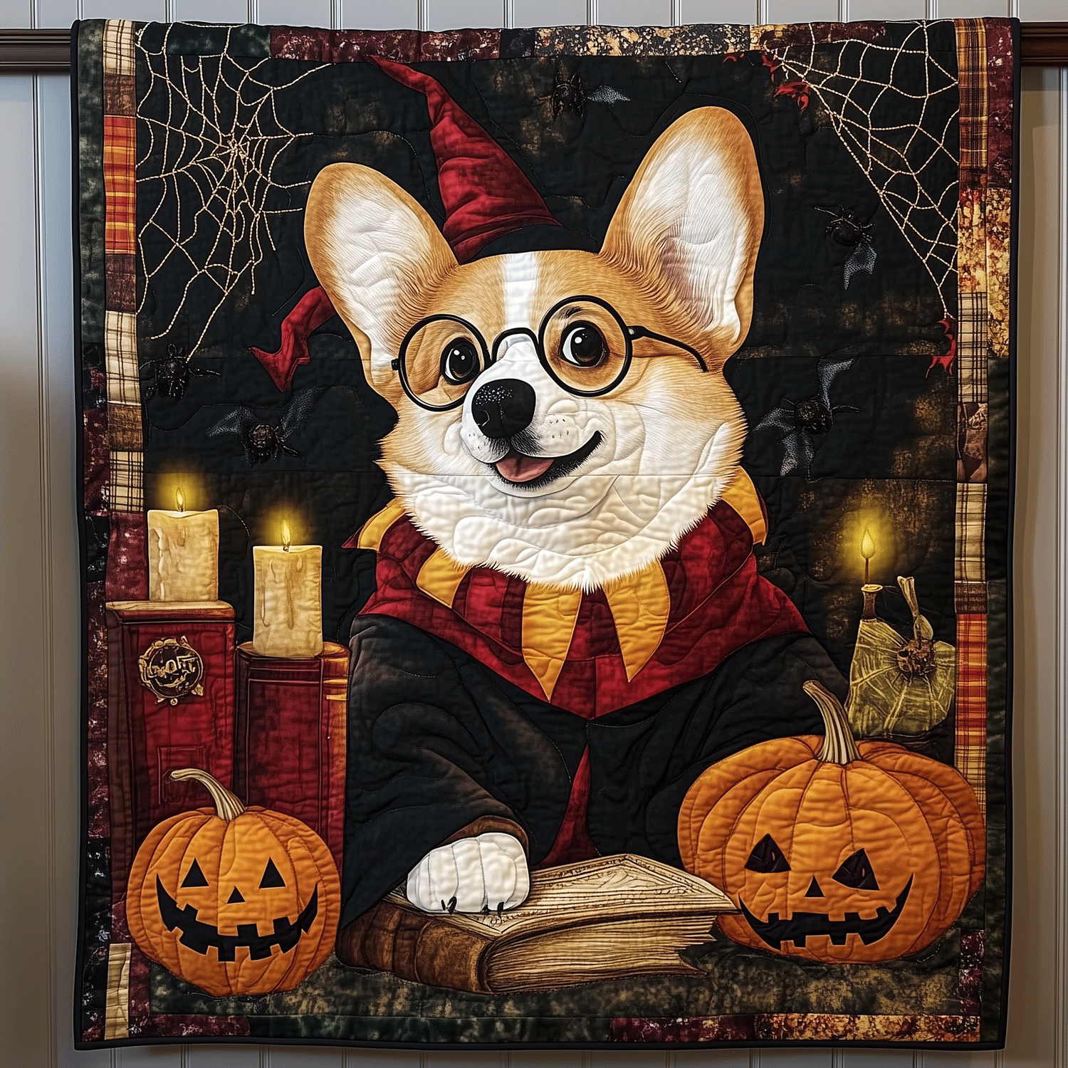 Corgi Spooky Spell Quilted Blanket Best Christmas Gifts For Dog Lovers