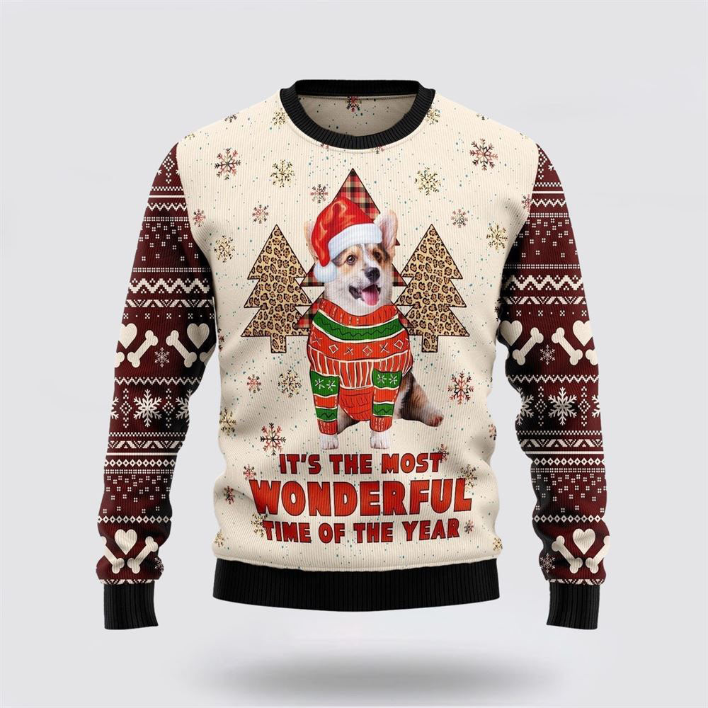 Corgi The Most Beautiful Time Ugly Christmas Sweater Christmas Gift For Dog Love