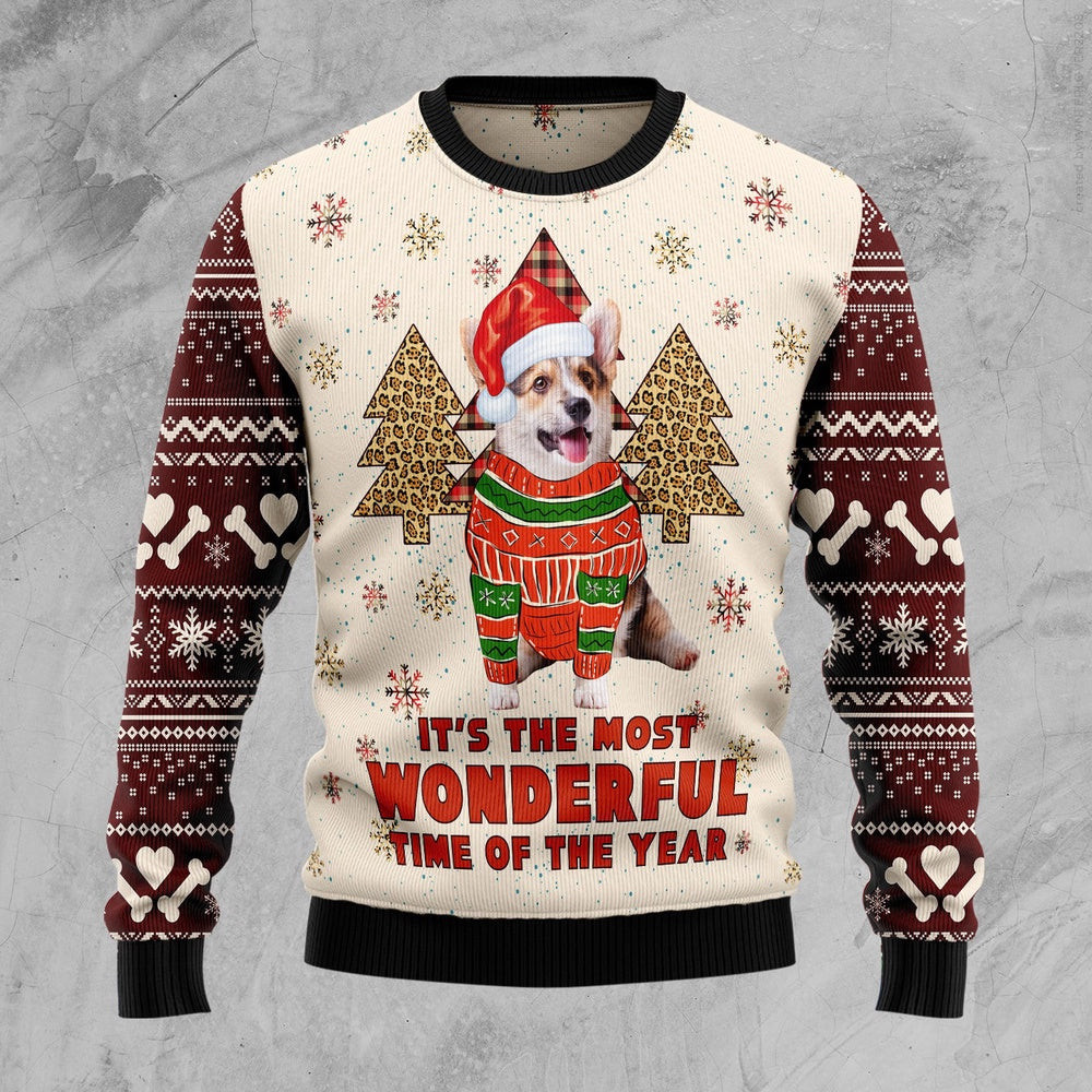 Corgi The Most Beautiful Time Ugly Christmas Sweater Gift For Christmas