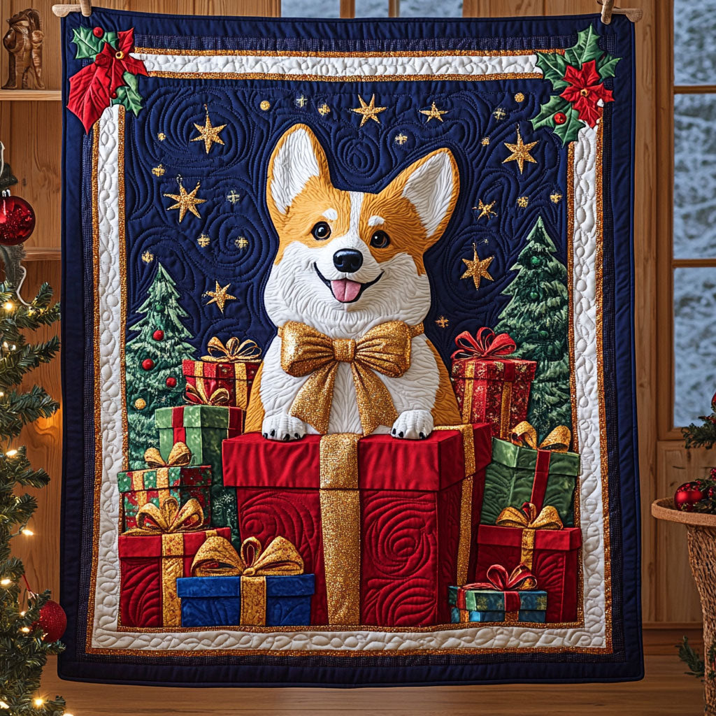 Corgi Wish Quilted Blanket King Blanket Unique Christmas Gifts