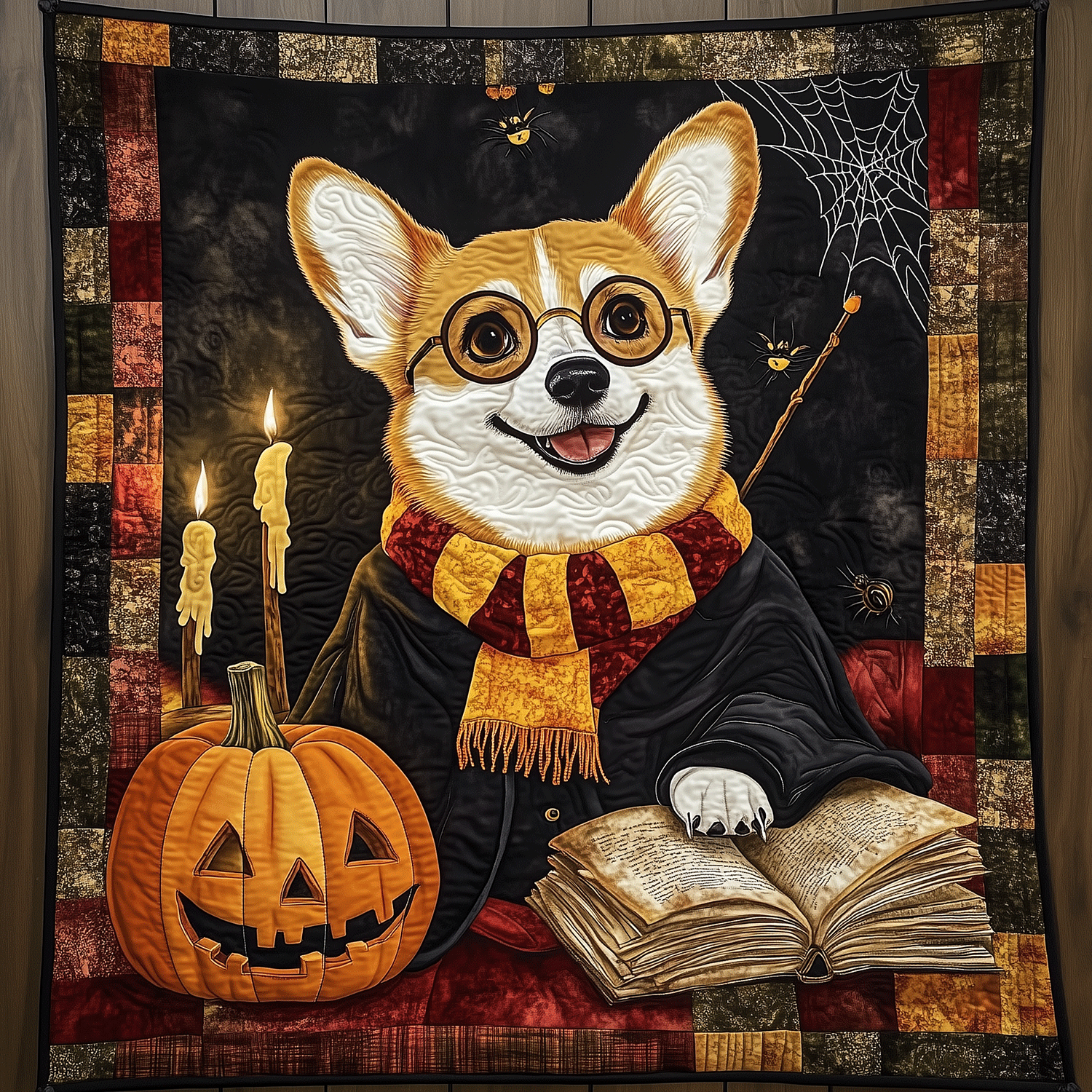 Corgi Witchcraft Quilted Blanket Best Christmas Gifts For Dog Lovers