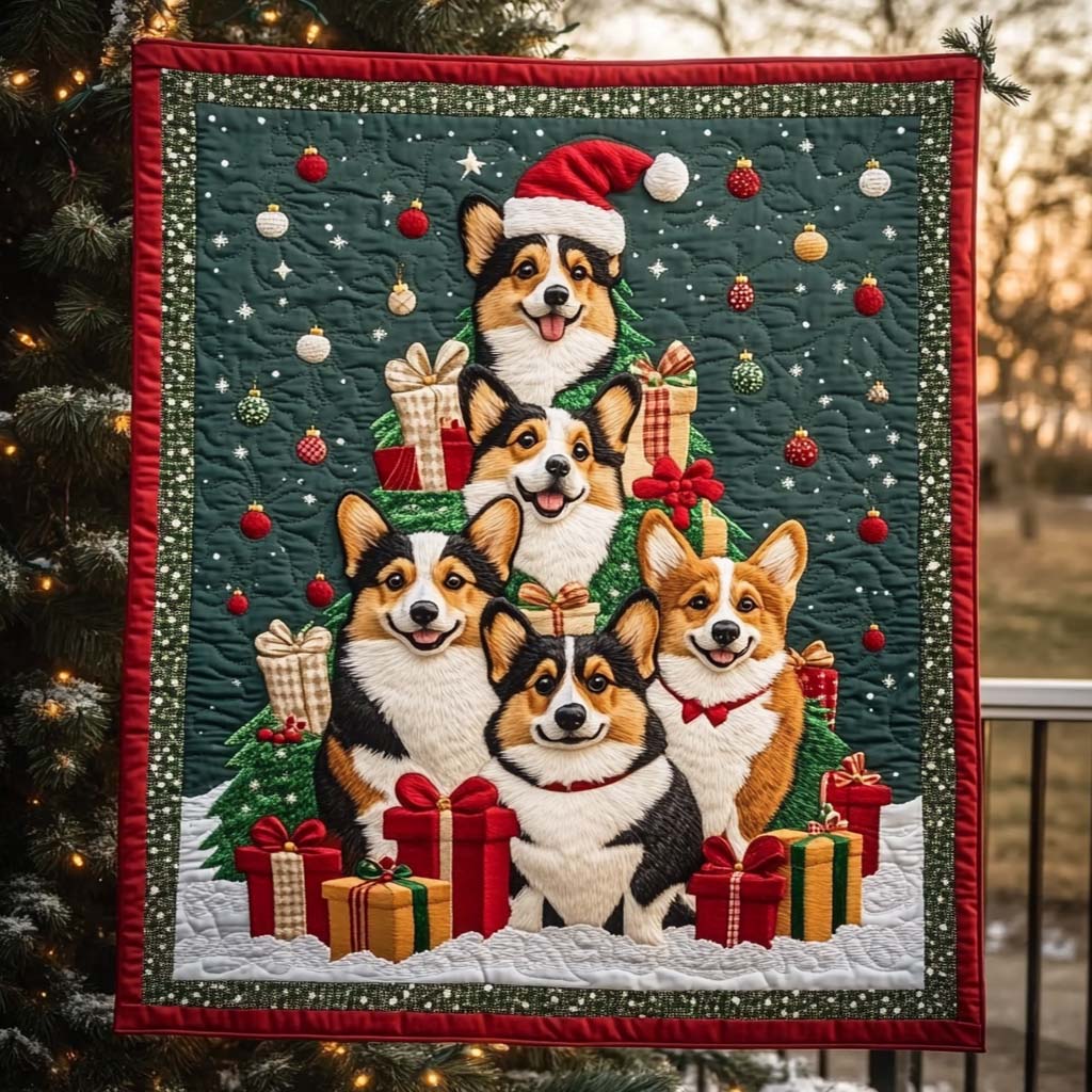 Corgi Wonderland Delight Quilted Blanket Dog And Owner Gift Ideas