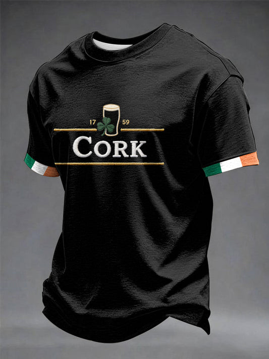Cork Ireland Graphic T-Shirt St Patricks Day Irish Beer Pride Shirt Best Gift For Him