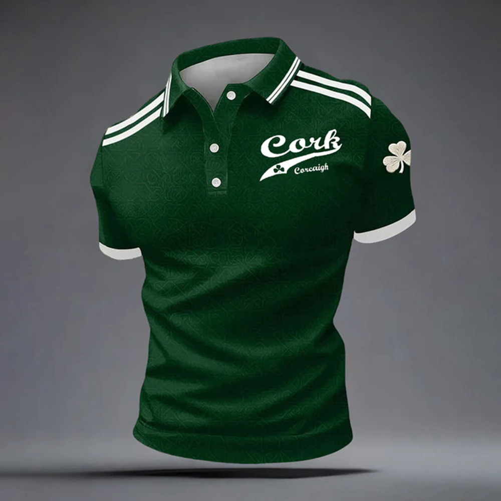 Cork Saint Patrick's Day 2026 Polo Shirt St Paddy's Day Clothes Present For Boyfriend