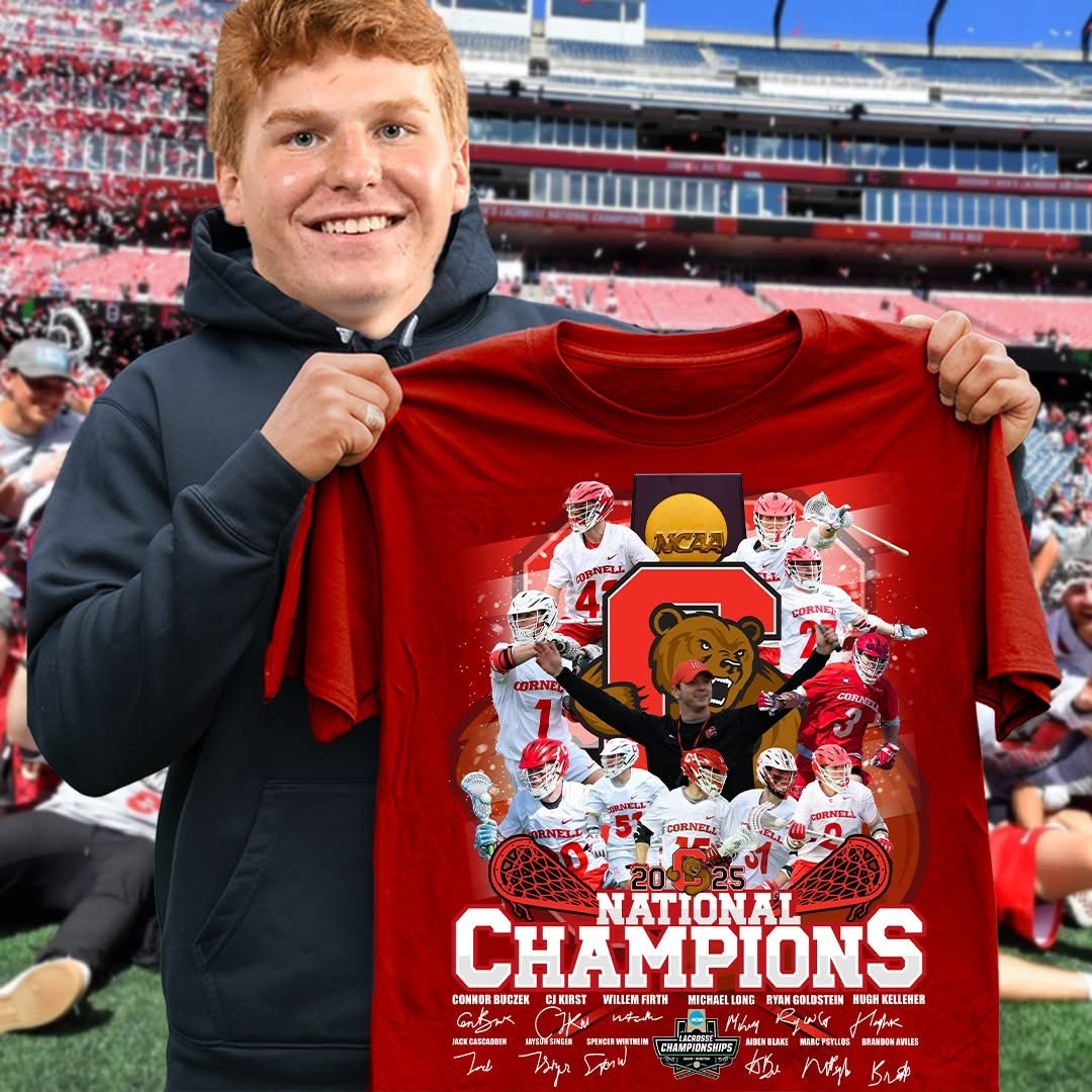 Cornell Big Red 2025 Lacrosse National Champions T-Shirt Fan Merch Clothing Gifts