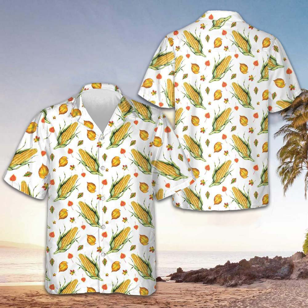 Corns And Leaves Hawaiian Shirt Men's Button Down Beach Shirts Gifts For Brother Corns And Leaves Hawaiian Shirt Men's Button Down Beach Shirts Gifts For Brother