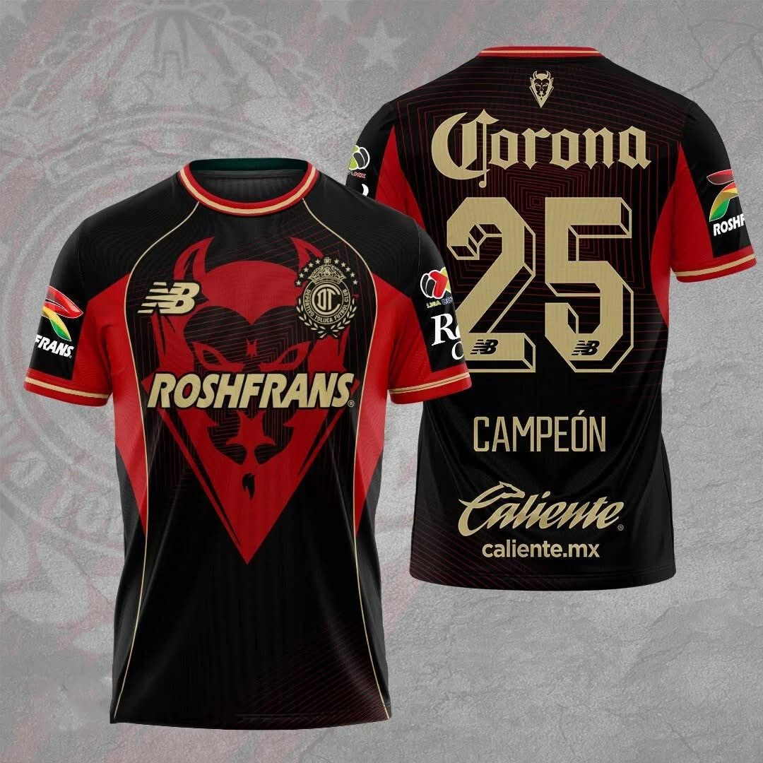 Corona Deportivo Toluca FC 2025 Clausura CAMPEONES Shirt Merch Football Soccer Fan Gifts