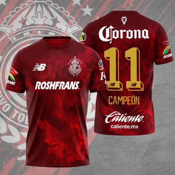 Corona Deportivo Toluca FC 2025 Clausura CAMPEONES T-Shirt Men's Merch Fan Gifts