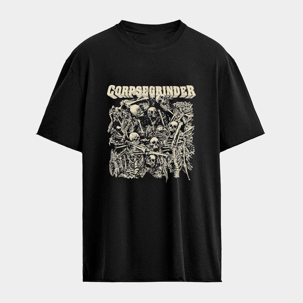 Corpsegrinder Pile Of Bones Skeleton T-Shirt Corpsegrinder Merch Gifts For Music Lovers
