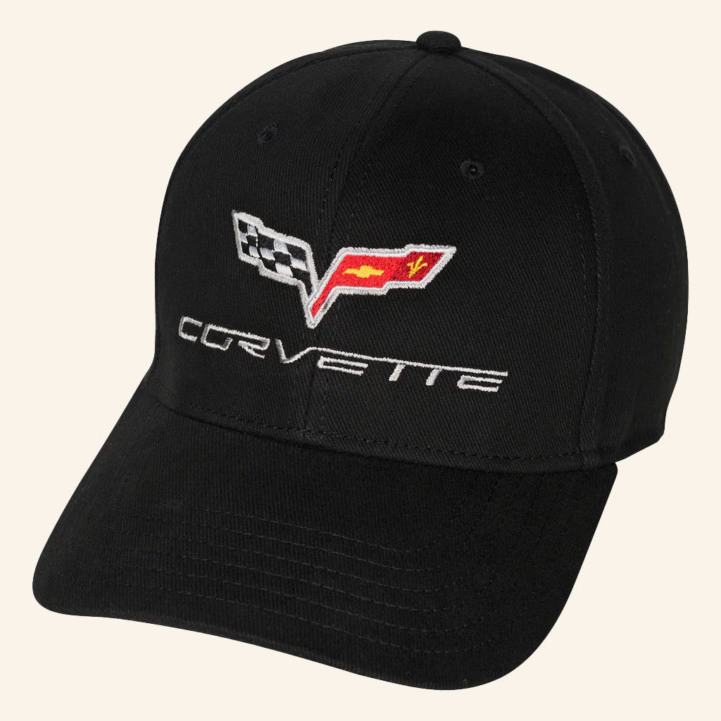 Corvette Merch C6 Corvette Emblem Black Cap Embroidered Gifts For Him Corvette Merch C6 Corvette Emblem Black Cap Embroidered Gifts For Him