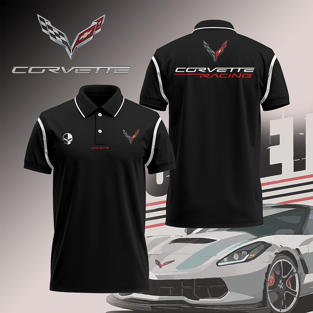 Corvette Racing Polo Shirt 2025 Gifts For Racing Lovers
