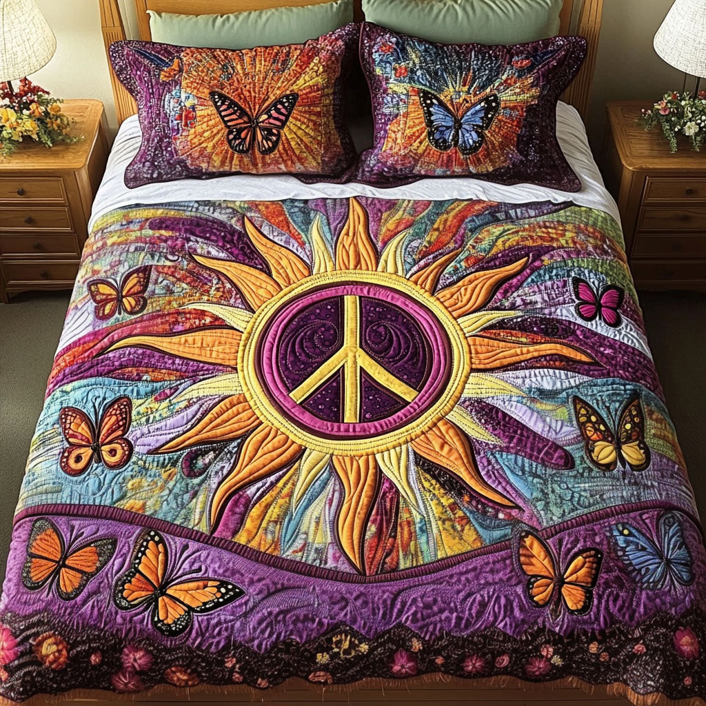 Cosmic Bloom Quilted Bedding Set Comfortable Microfiber Bedding Set for Everyday Use