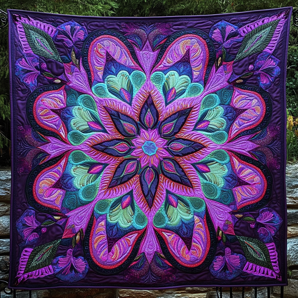 Cosmic Blossom Quilted Blanket Christmas Ideas For Her