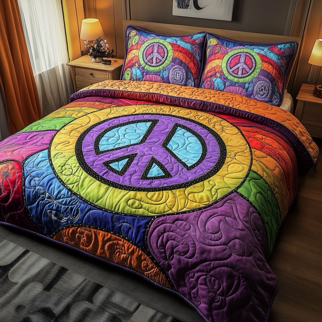 Cosmic Calm Quilted Bedding Set Bed Decorations Hippy Christmas Gifts