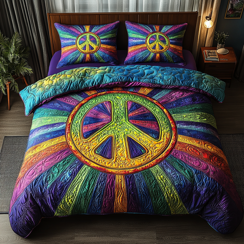 Cosmic Dream Quilted Bedding Set Cute Bedroom Decor Best Gifts For Hippie Friends